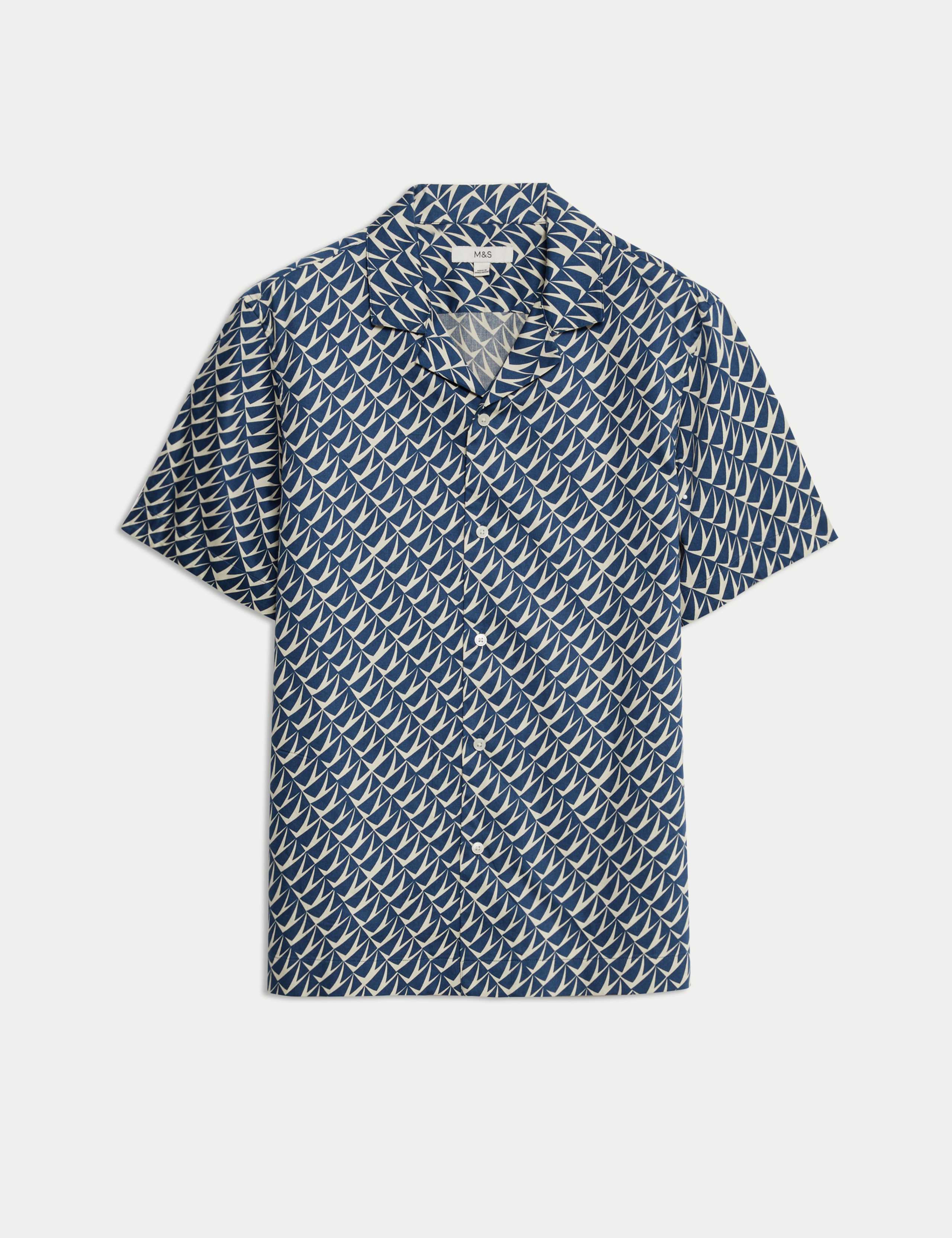 Regular Fit Pure Cotton Geometric Print Shirt 2 of 5