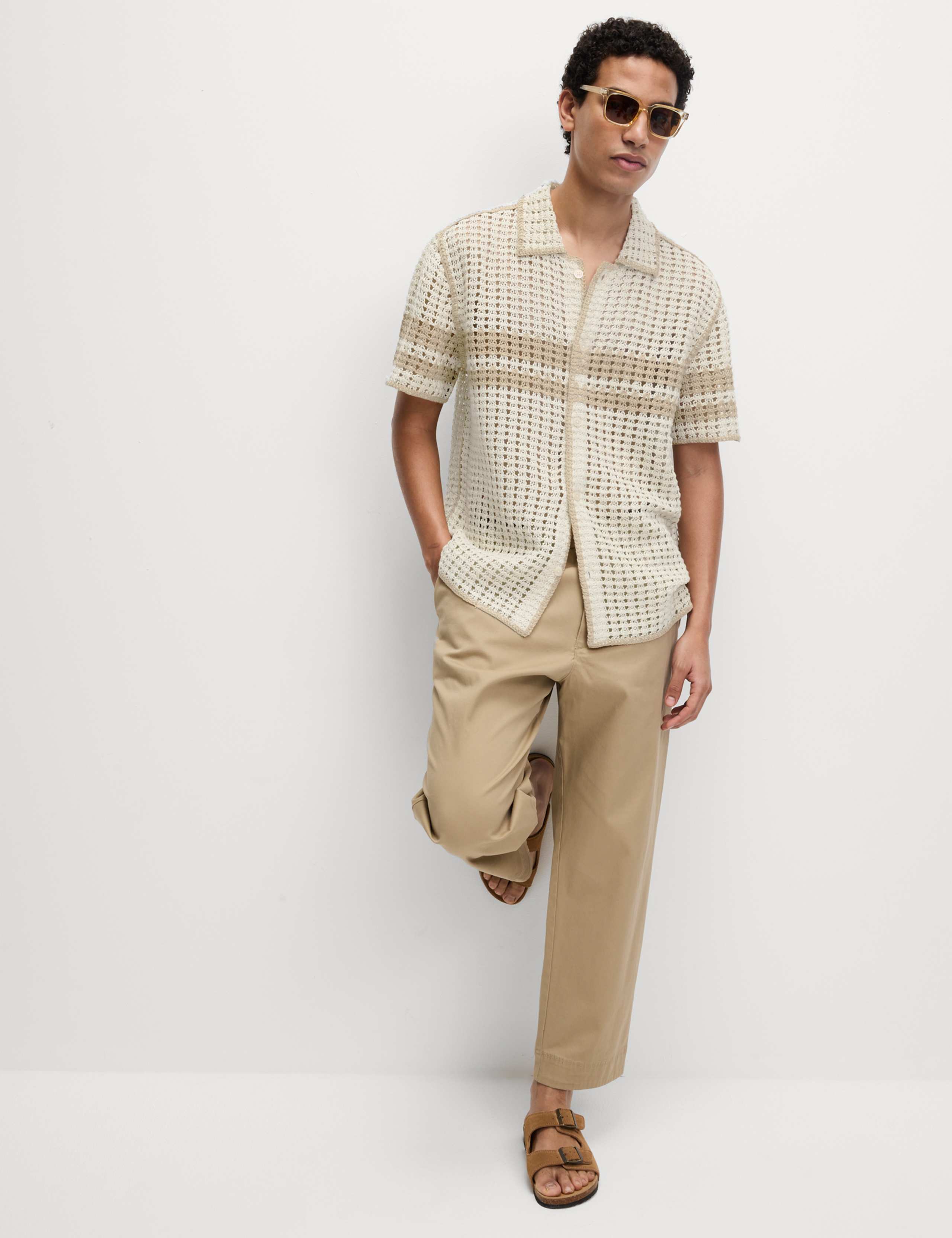 Relaxed Fit Striped Short Sleeve Knitted Shirt 4 of 5