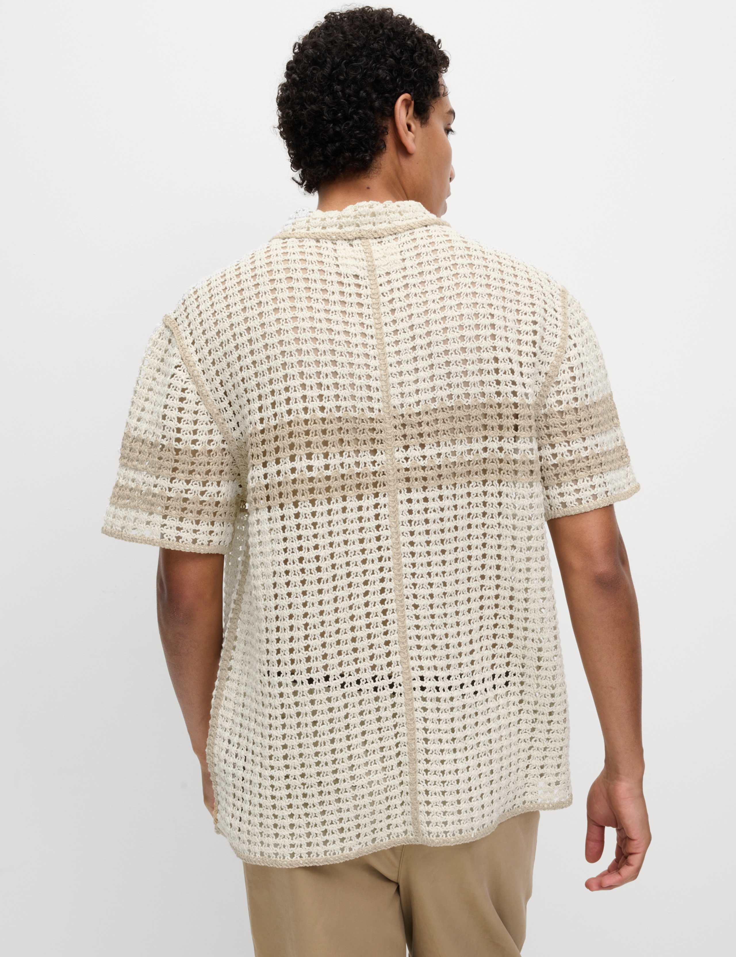 Relaxed Fit Striped Short Sleeve Knitted Shirt 5 of 5