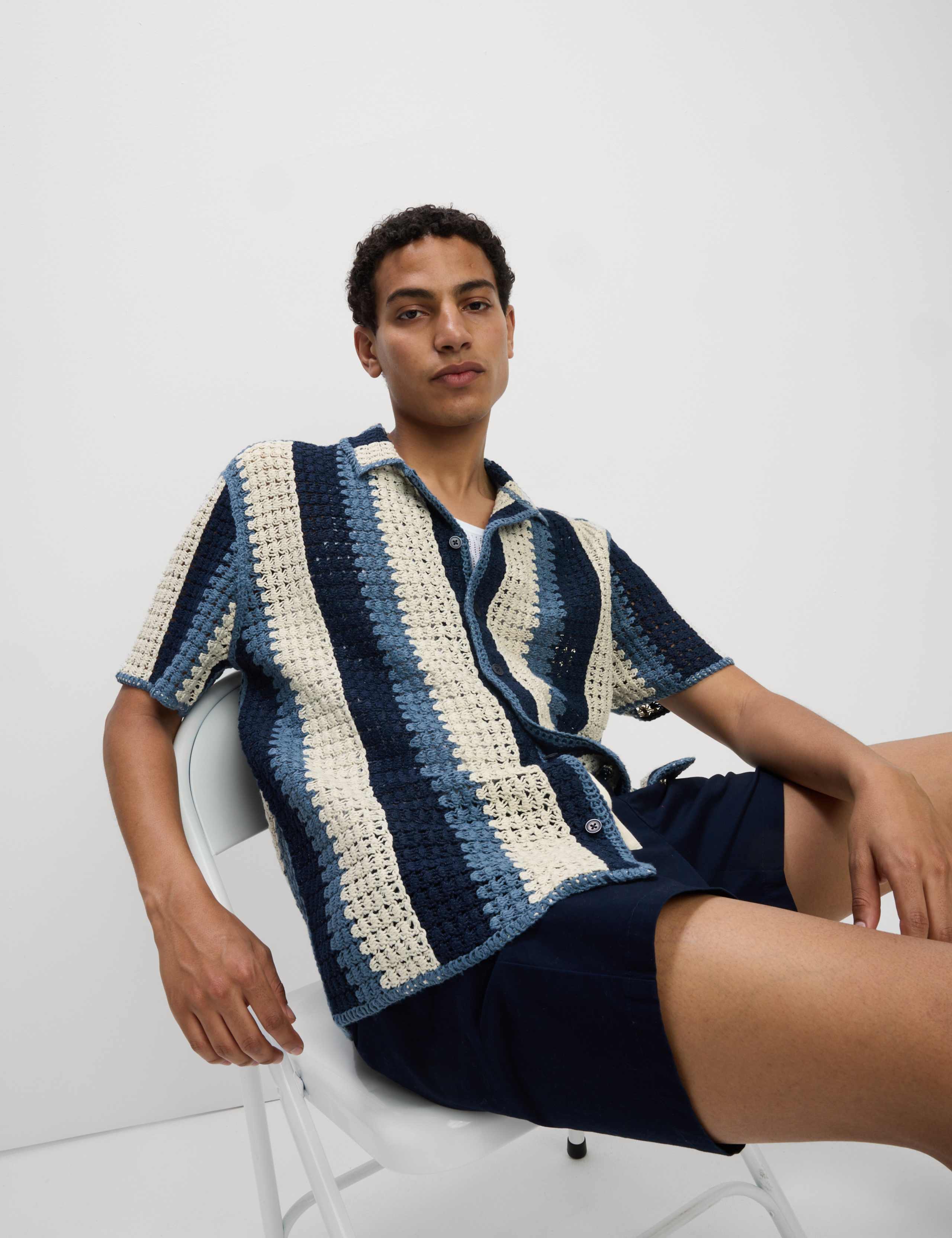 Relaxed Fit Knitted Striped Shirt 5 of 6