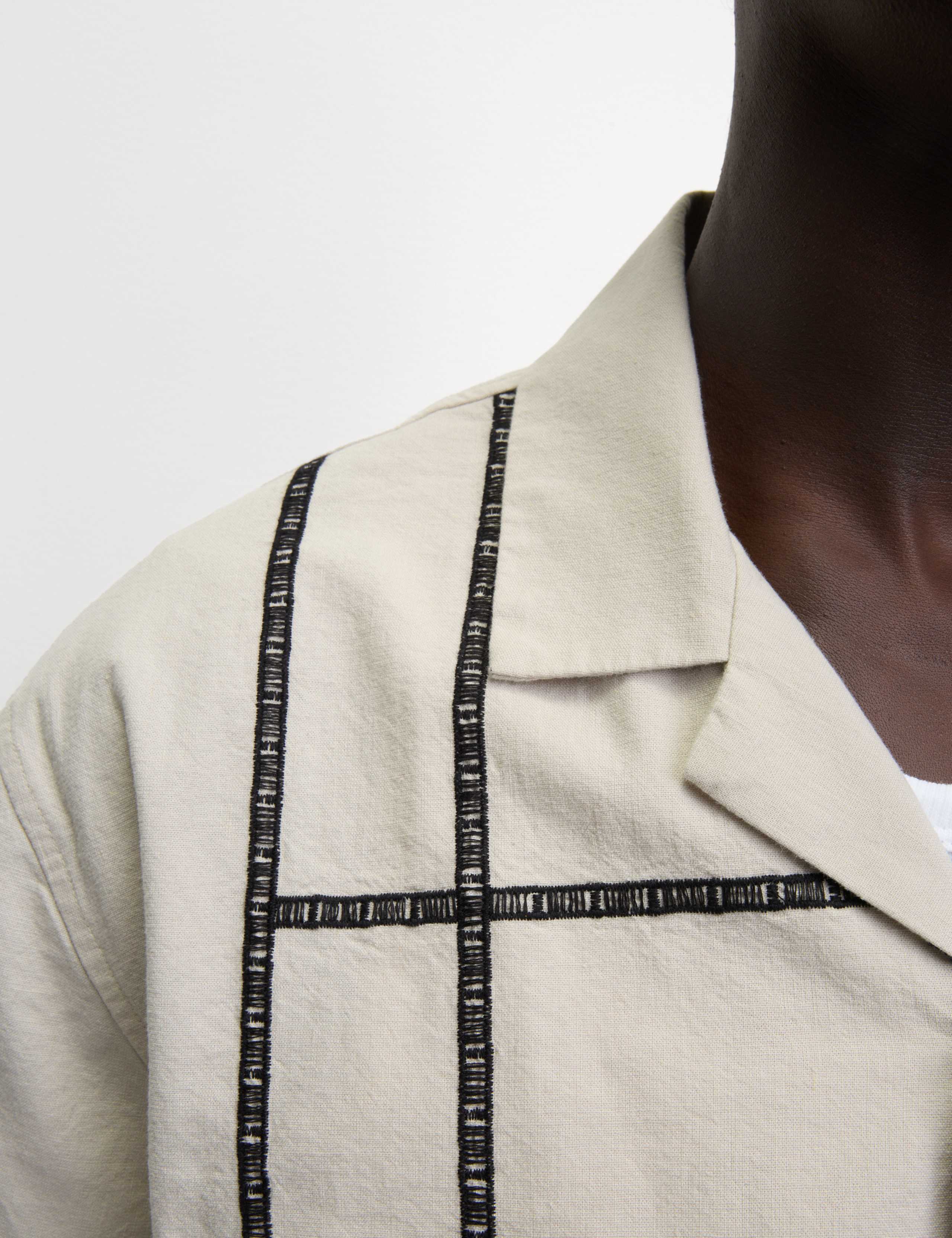 Relaxed Fit Cotton Rich Line Embroidery Shirt 4 of 7