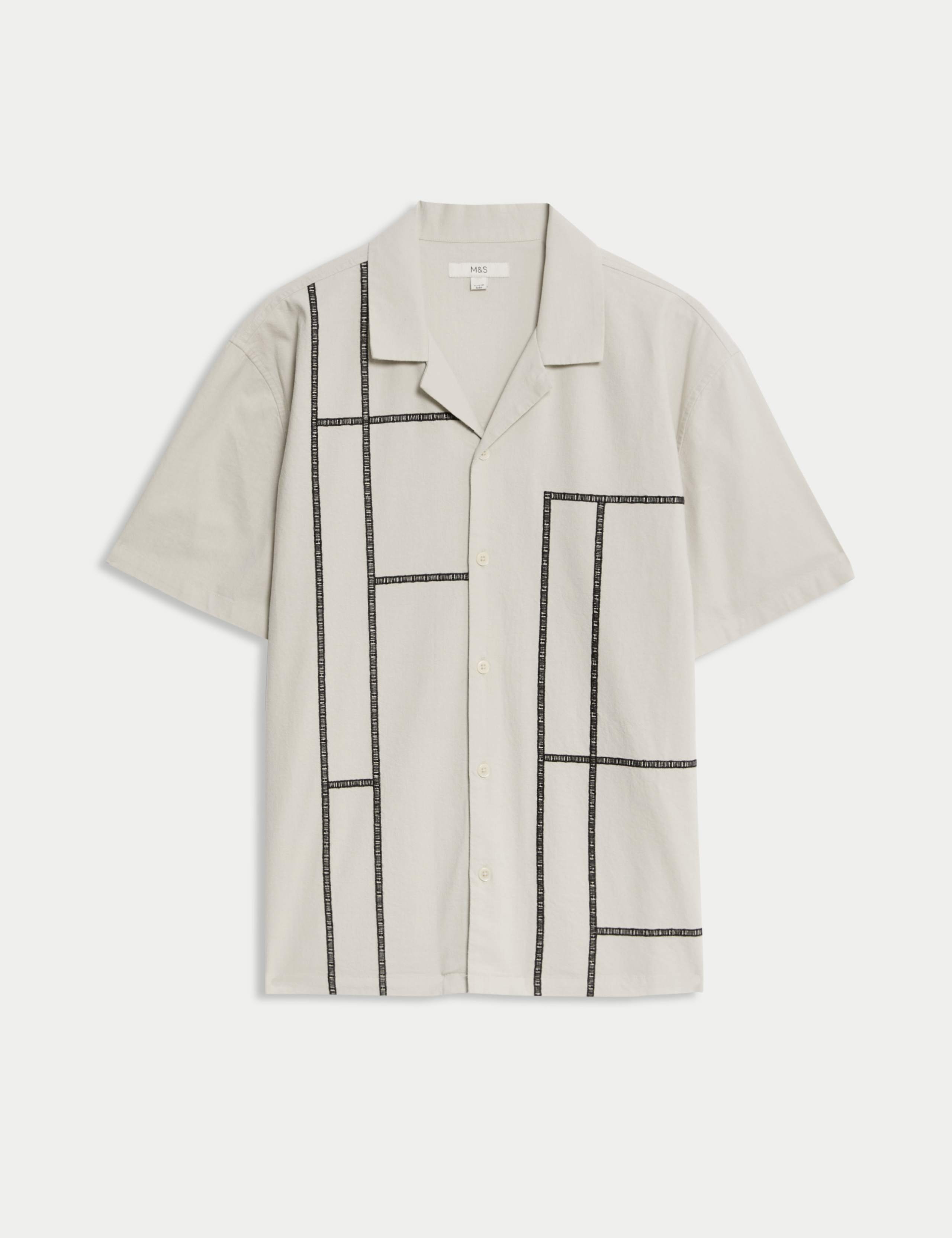 Relaxed Fit Cotton Rich Line Embroidery Shirt 2 of 7