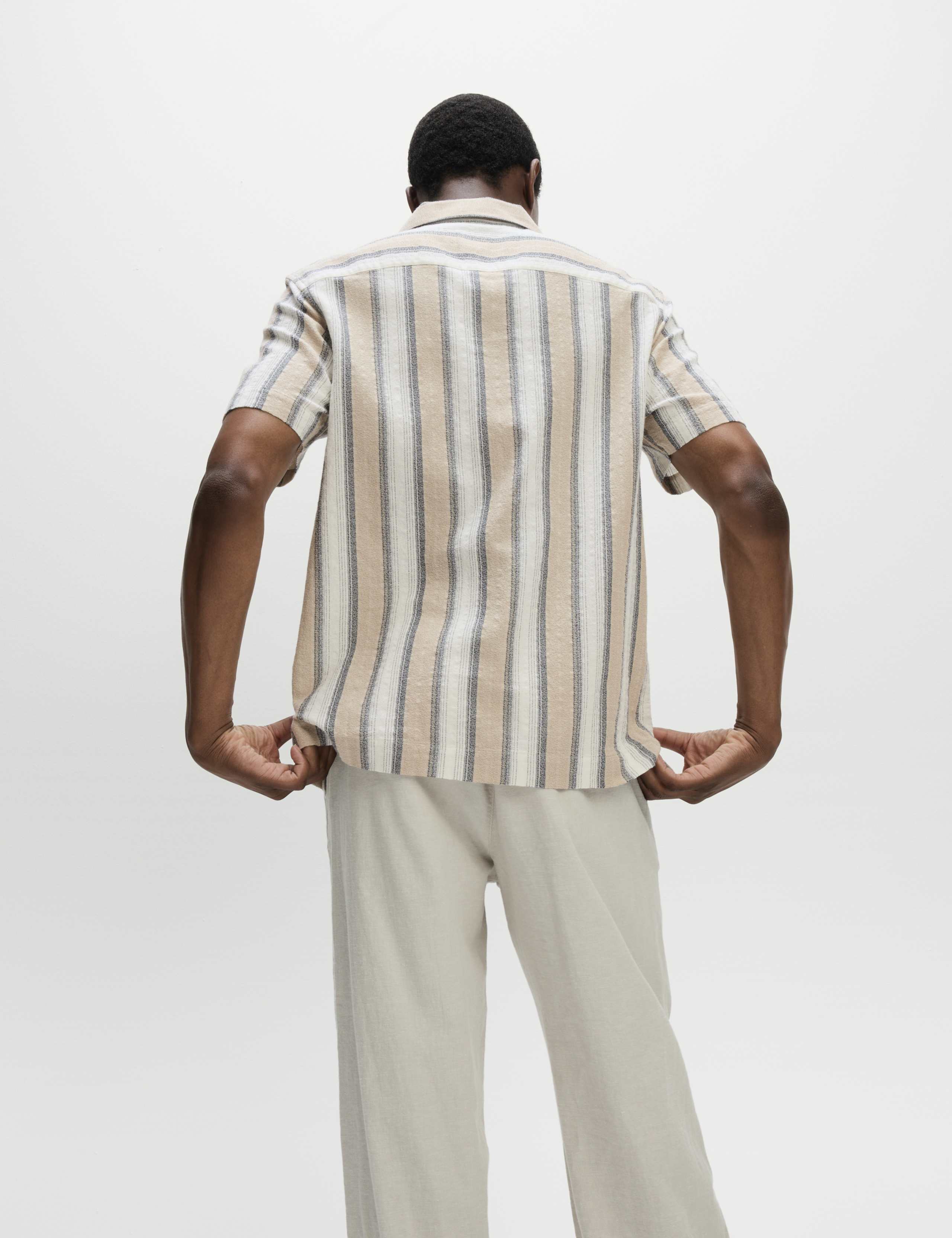 Pure Cotton Striped Short Sleeve Shirt 4 of 5