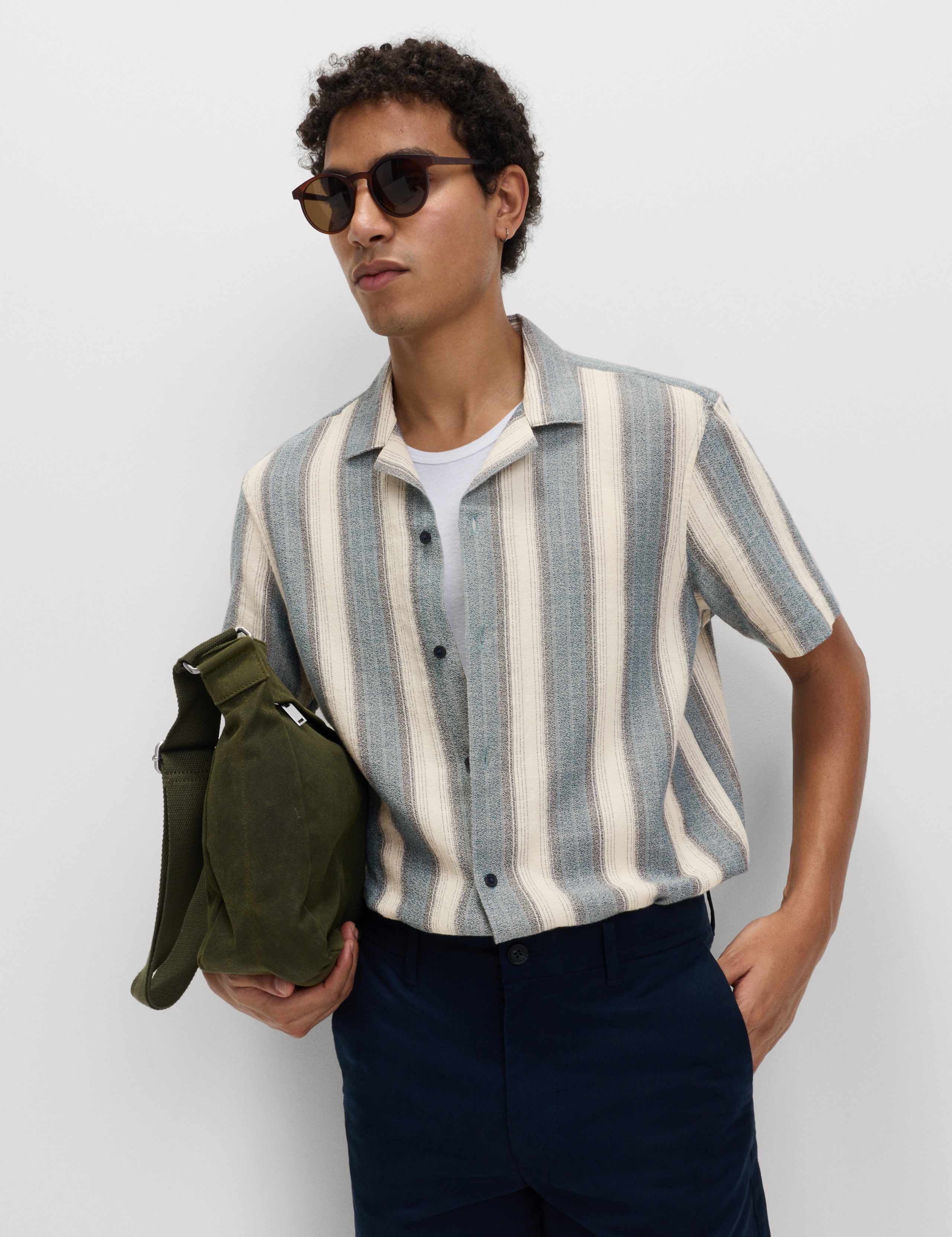 Pure Cotton Striped Short Sleeve Shirt 5 of 5