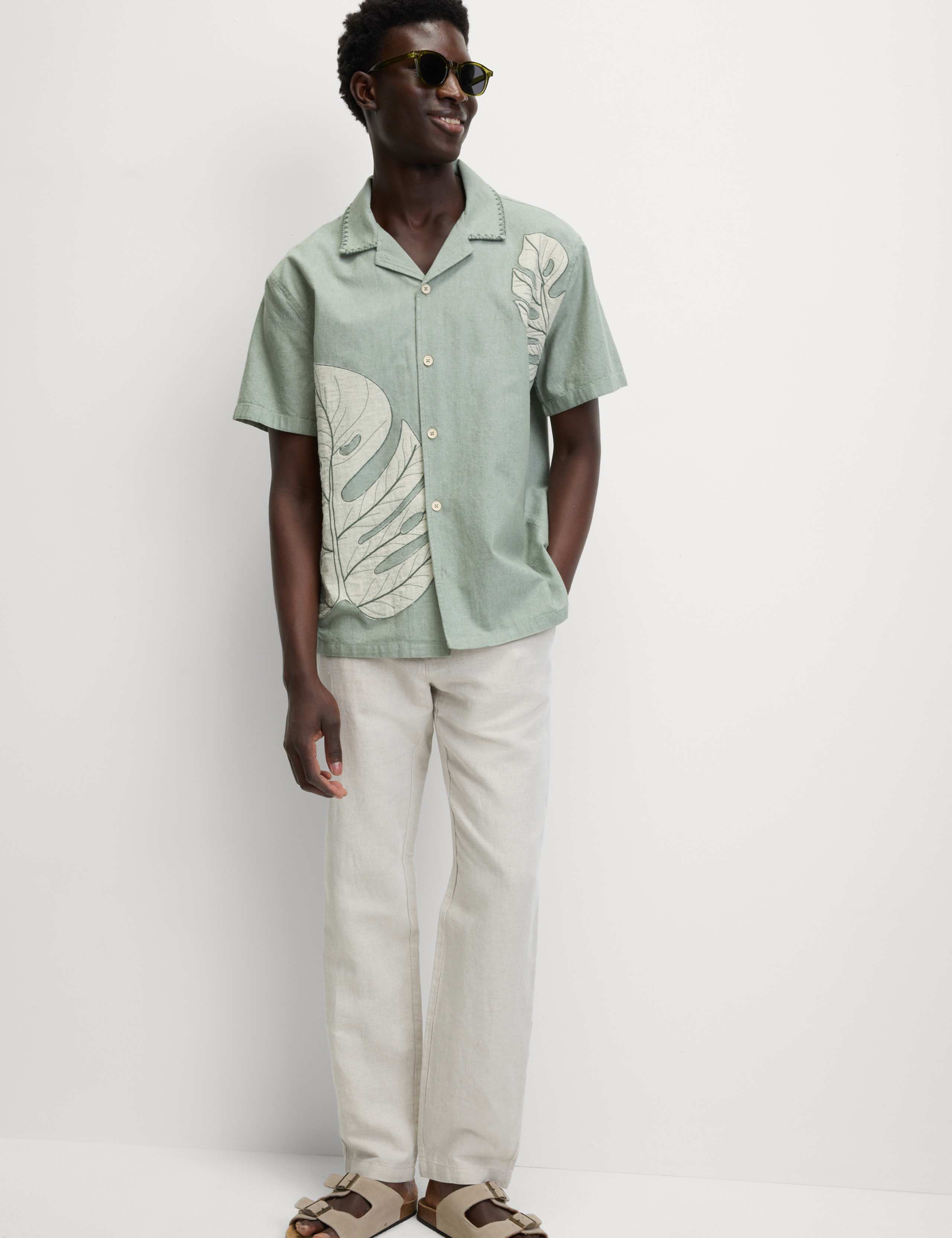 Cotton Rich Short Sleeve Floral Shirt 3 of 5