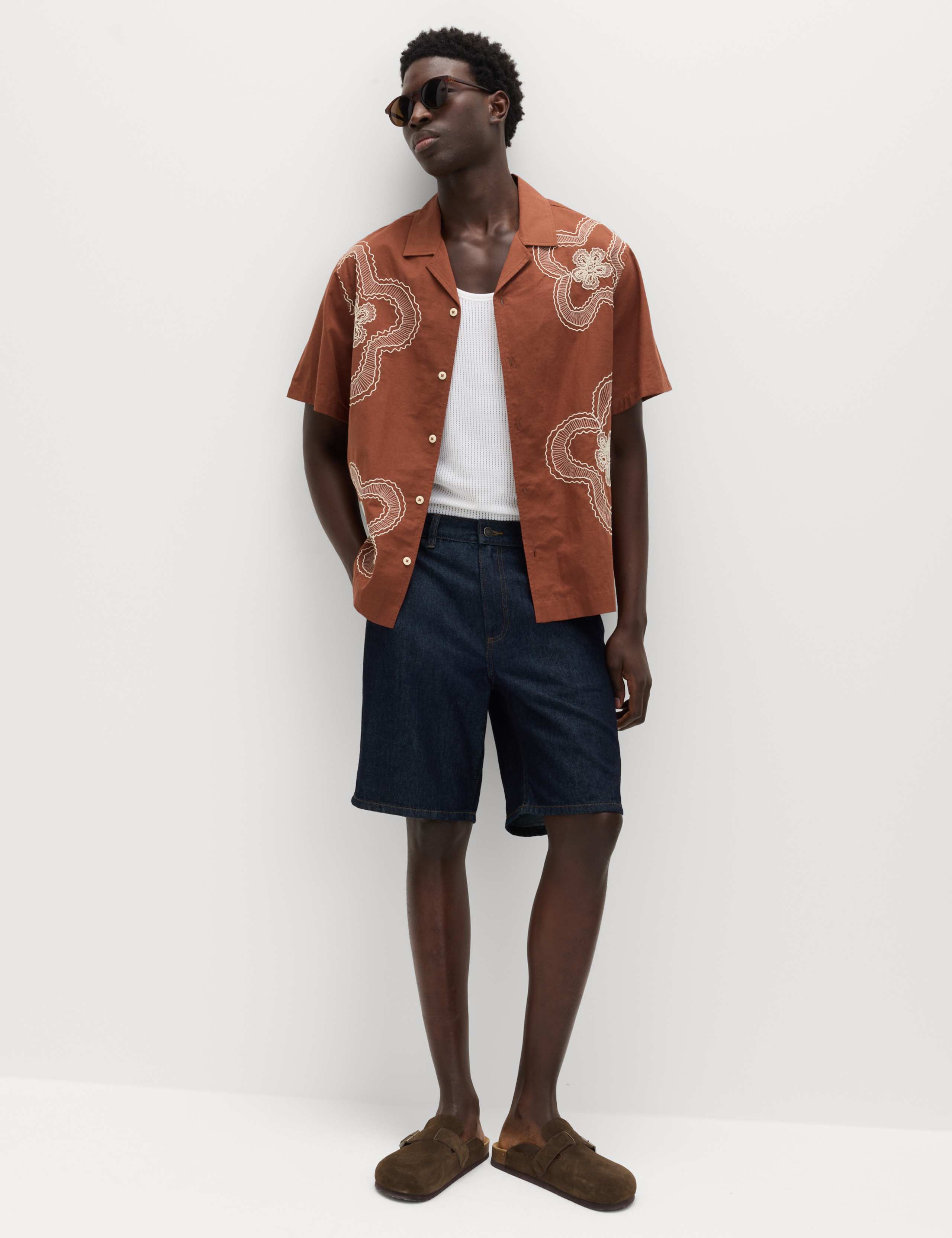 Regular Fit Cotton Linen Blend Floral Shirt 3 of 6