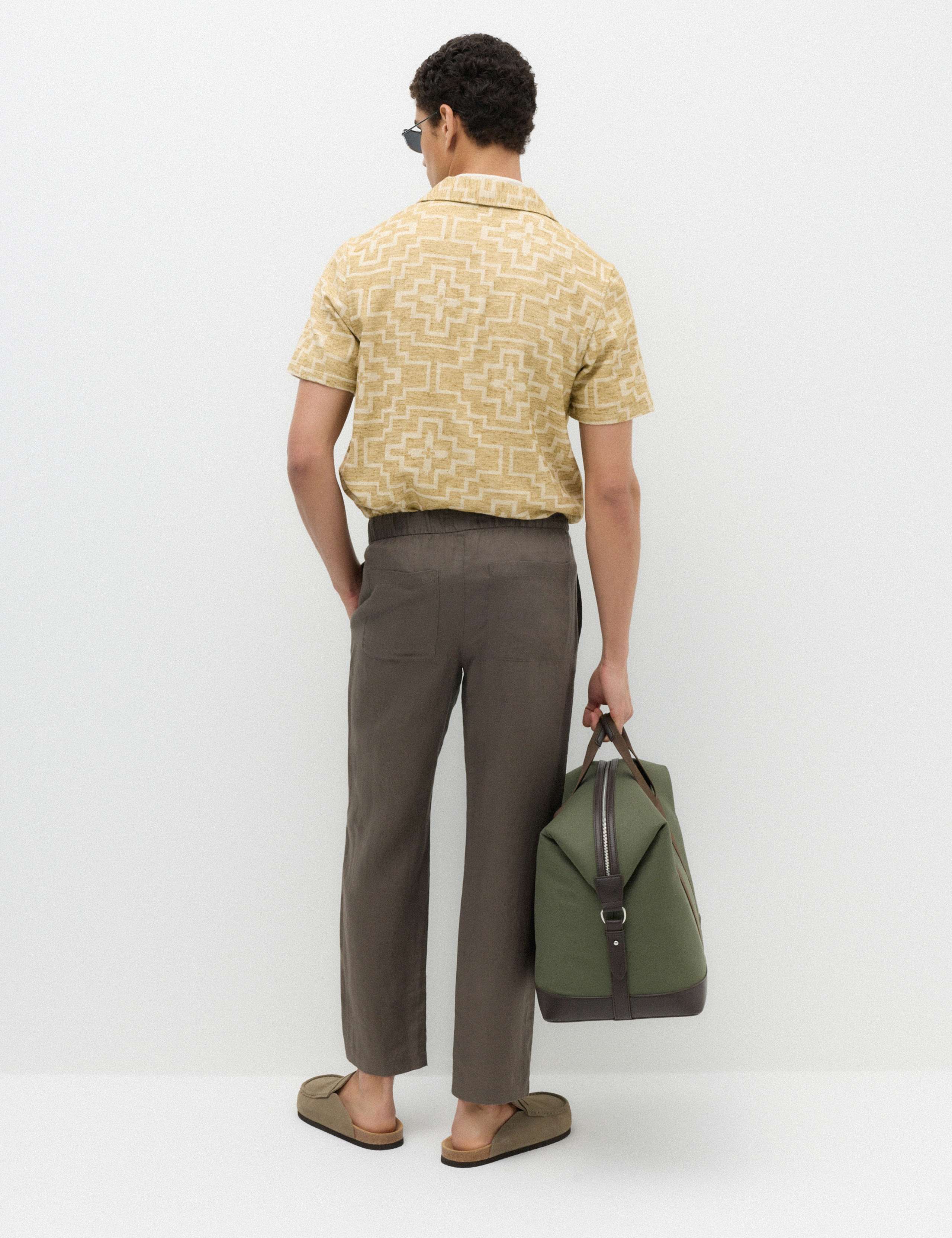 Regular Fit Cotton Rich Geometric Short Sleeve Shirt 4 of 7