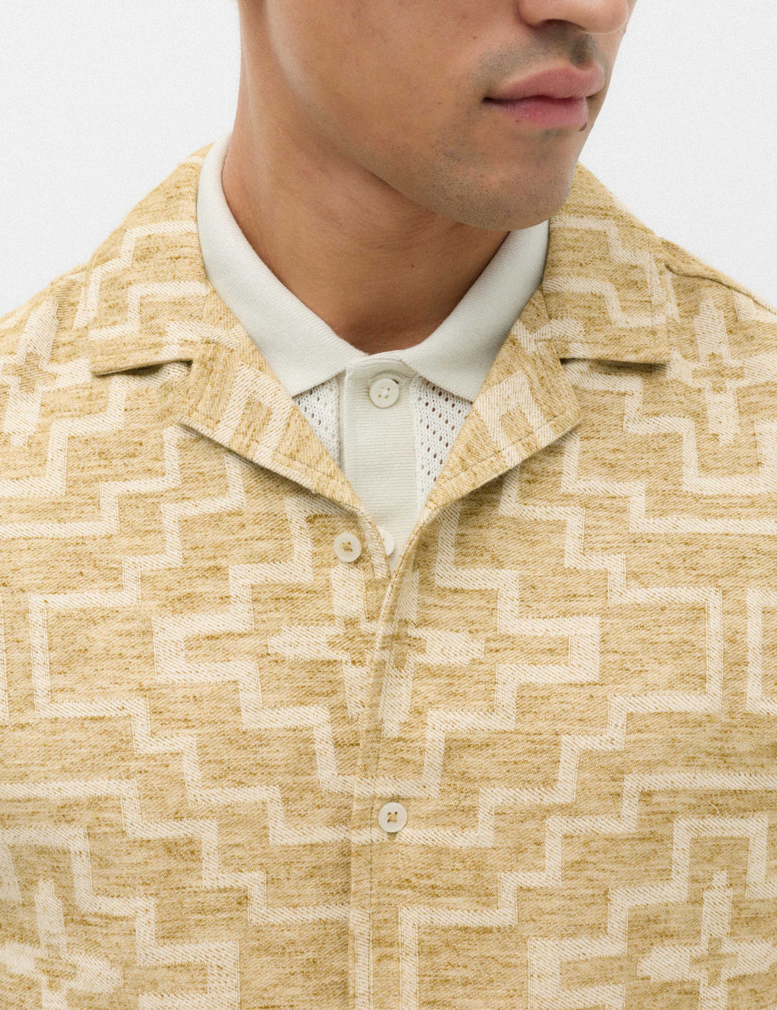 Regular Fit Cotton Rich Geometric Short Sleeve Shirt 5 of 7