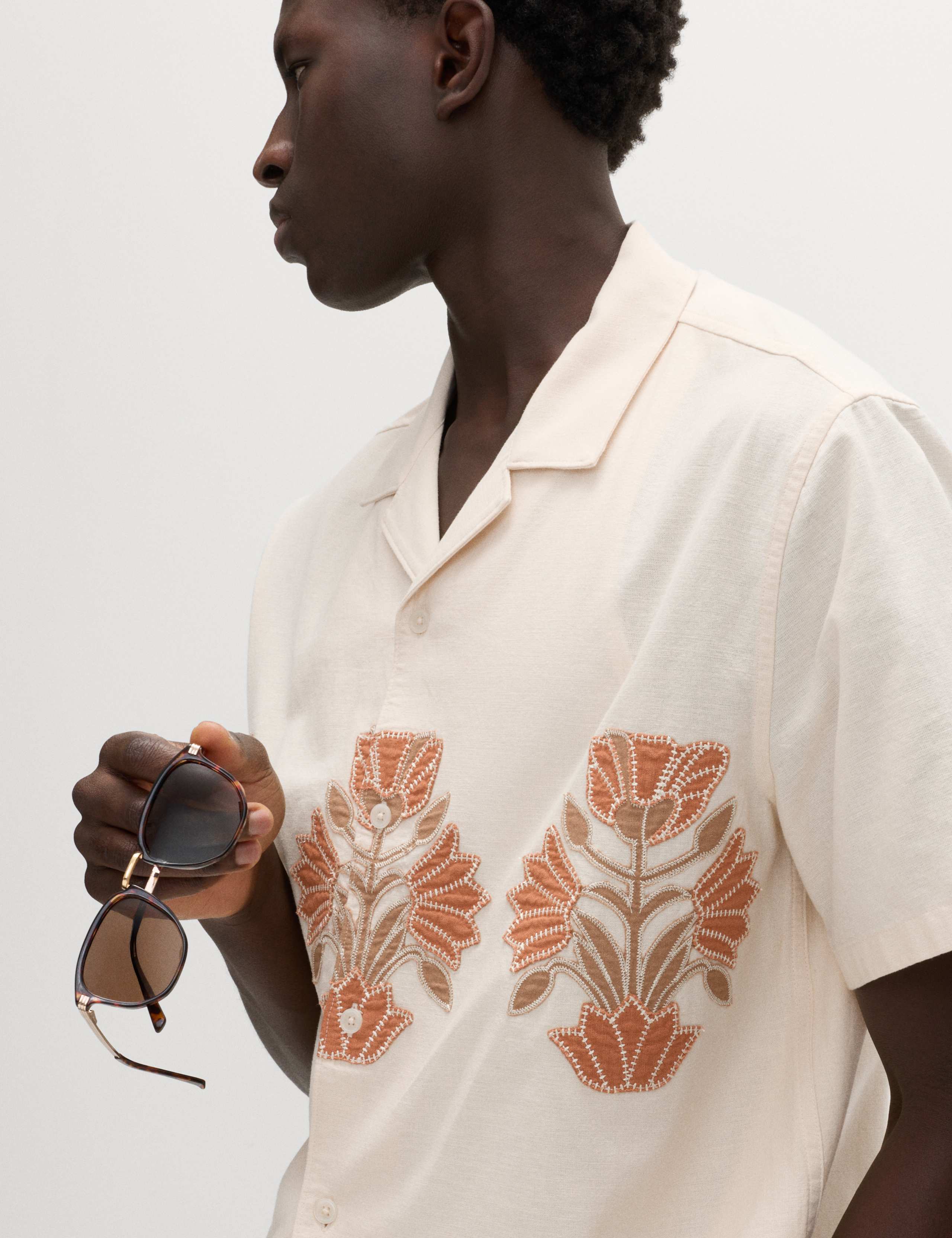 Cotton Rich Embroidered Short Sleeve Shirt 3 of 5