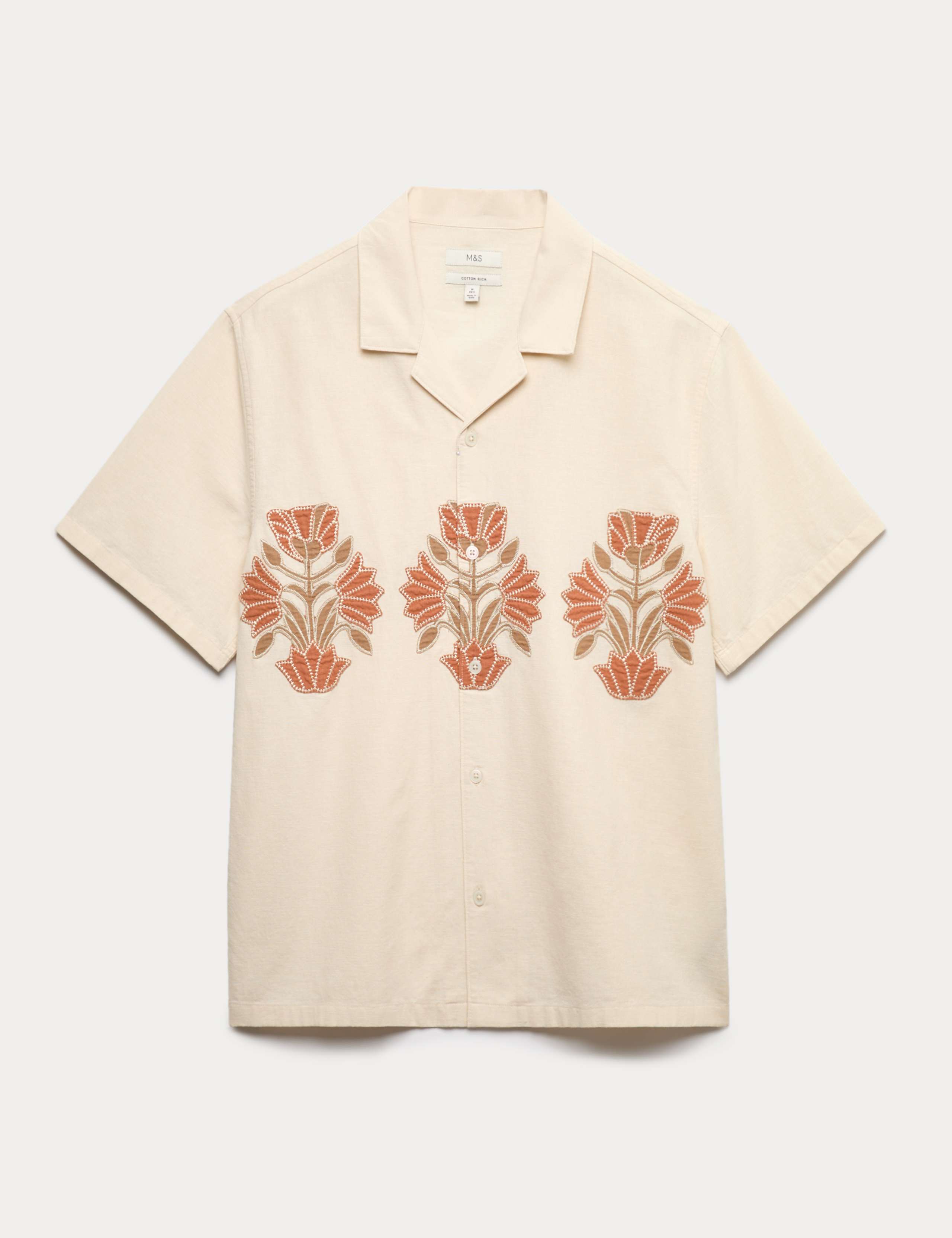 Cotton Rich Embroidered Short Sleeve Shirt 2 of 5