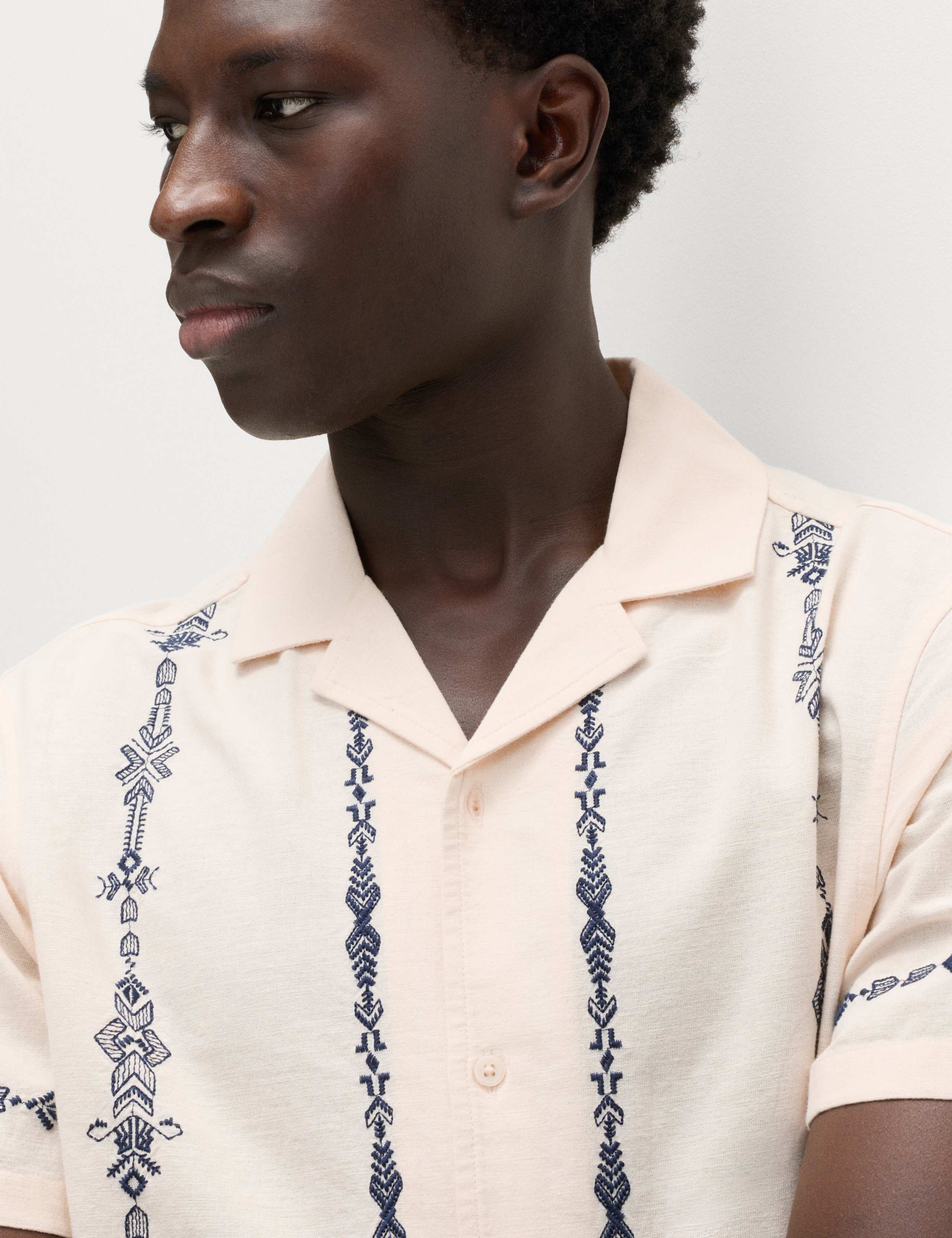 Cotton Rich Embroidered Short Sleeve Shirt 4 of 6