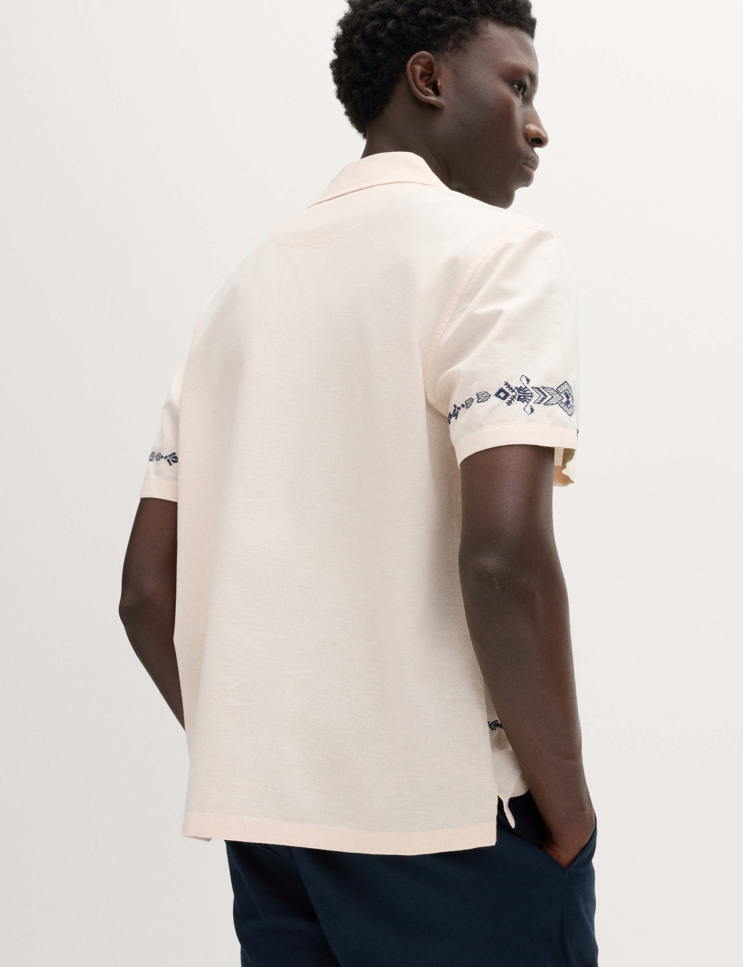 Cotton Rich Embroidered Short Sleeve Shirt 5 of 6