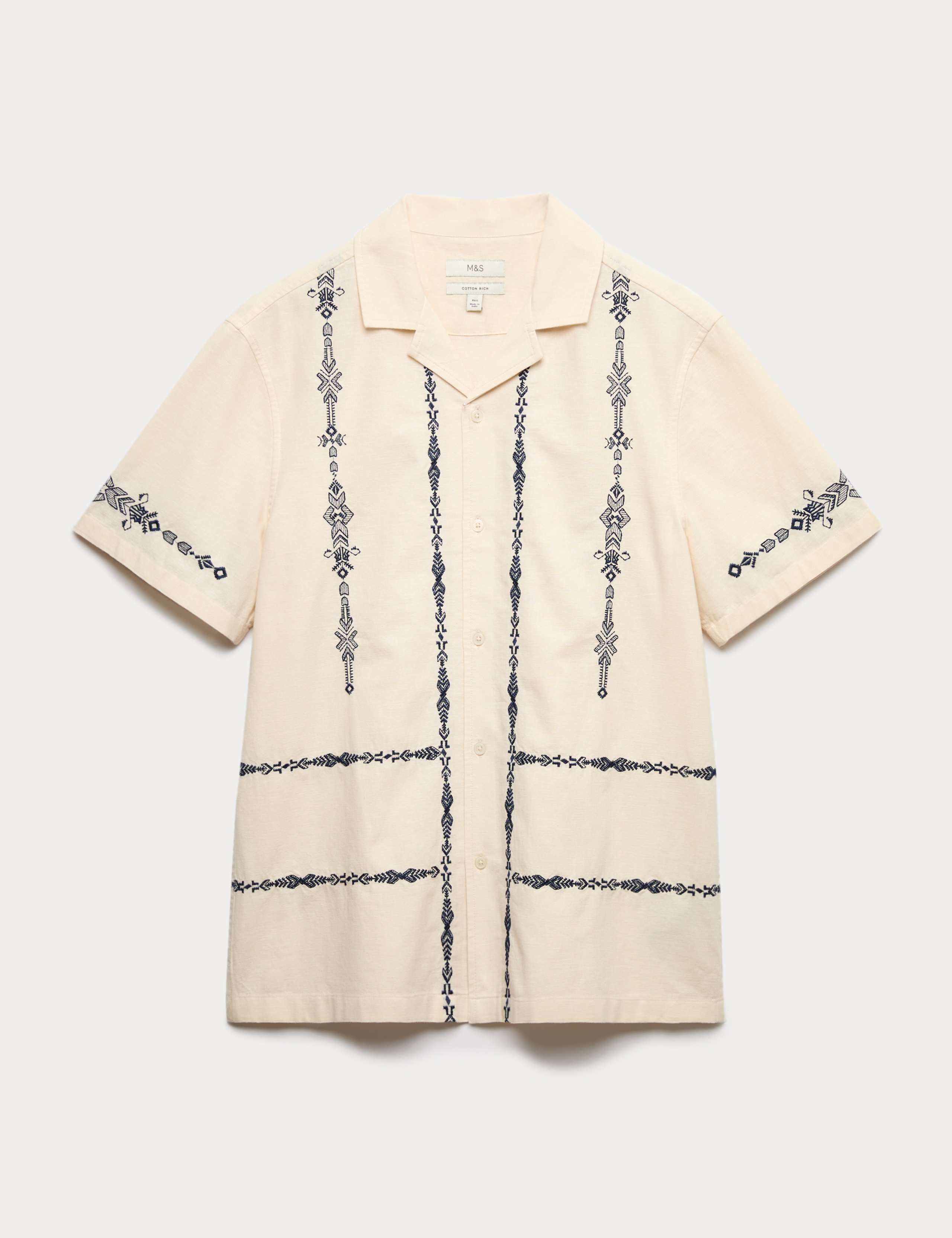 Cotton Rich Embroidered Short Sleeve Shirt 2 of 6