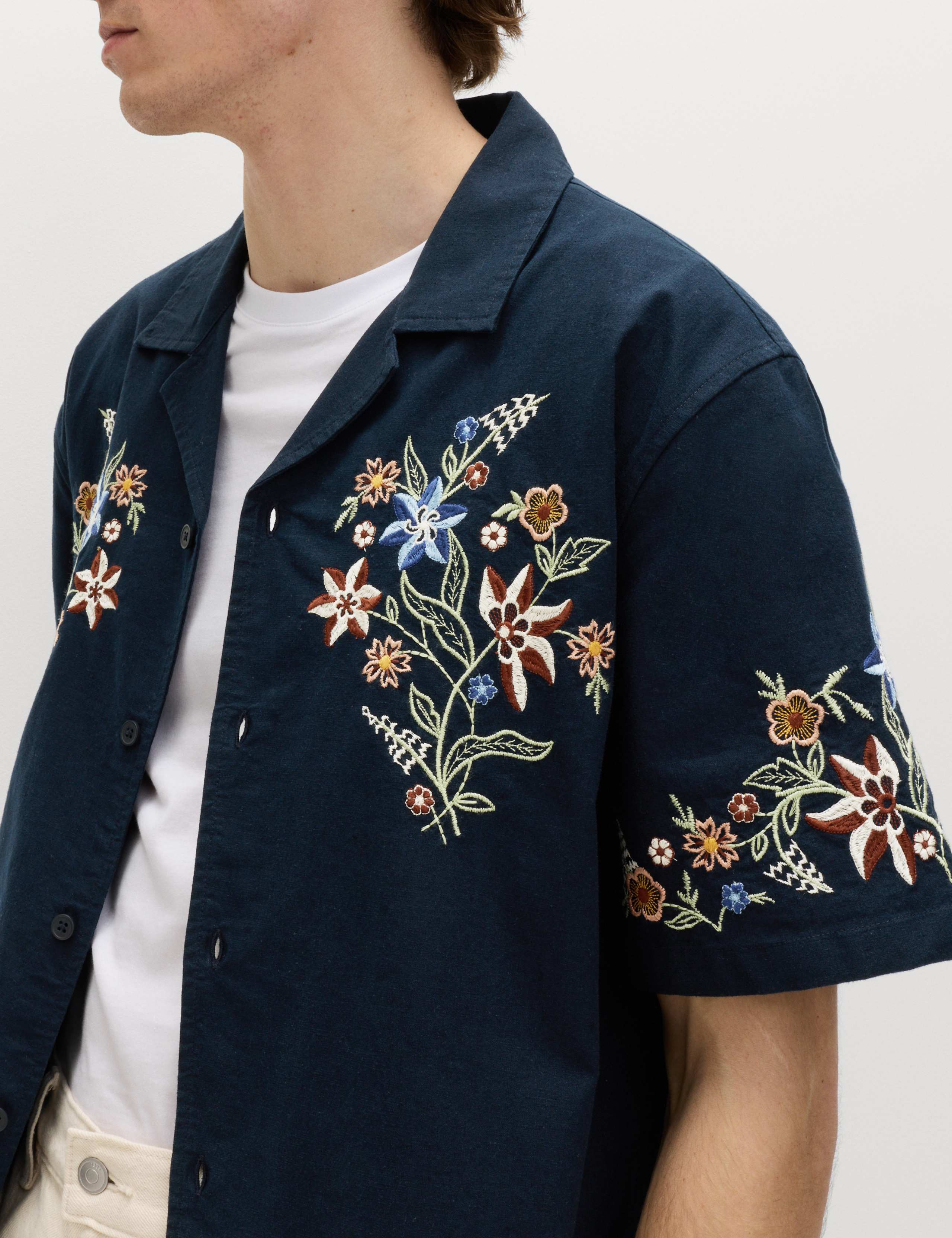 Cotton Rich Embroidered Short Sleeve Shirt 3 of 5