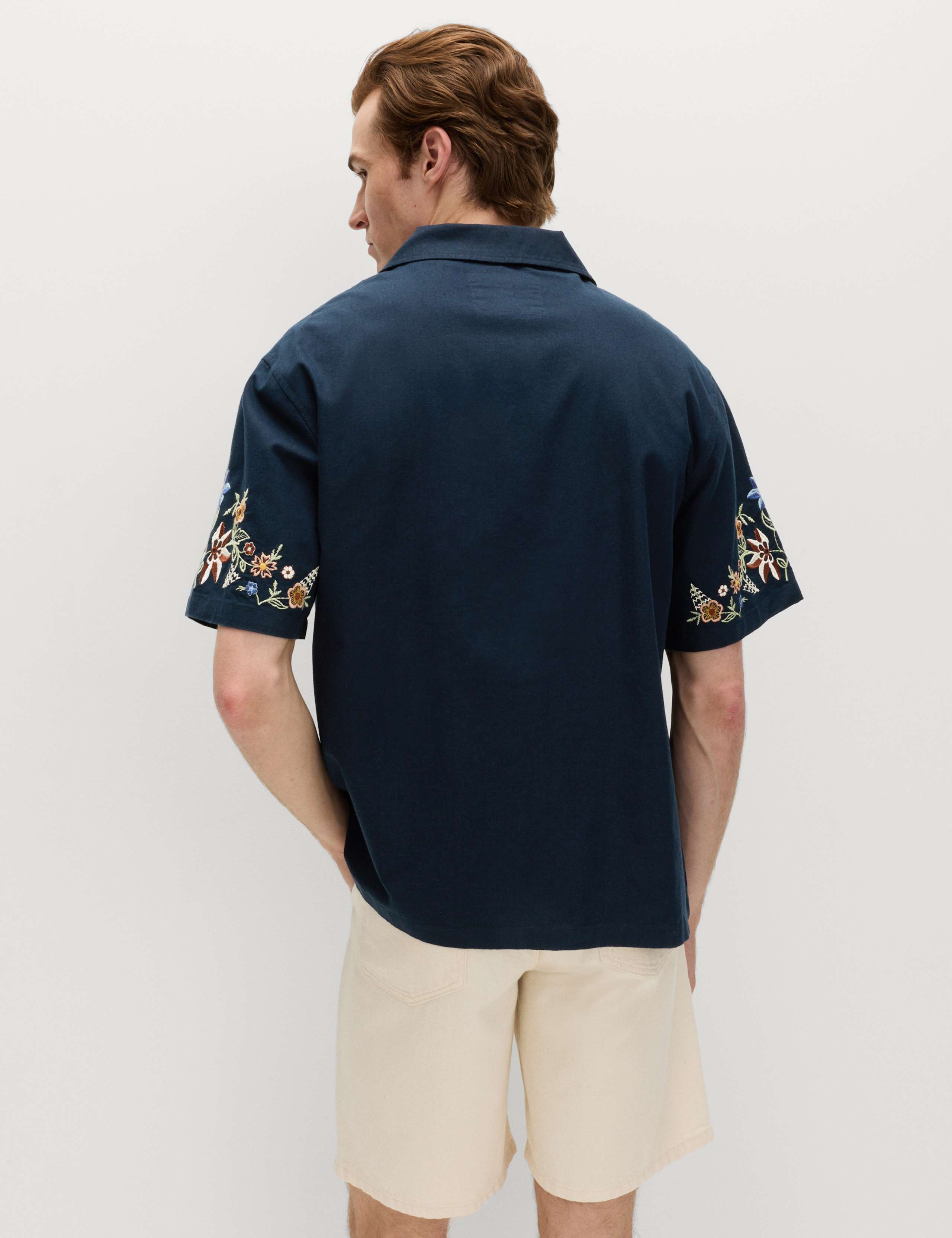 Relaxed Fit Cotton Rich Embroidered Short Sleeve Shirt 5 of 5