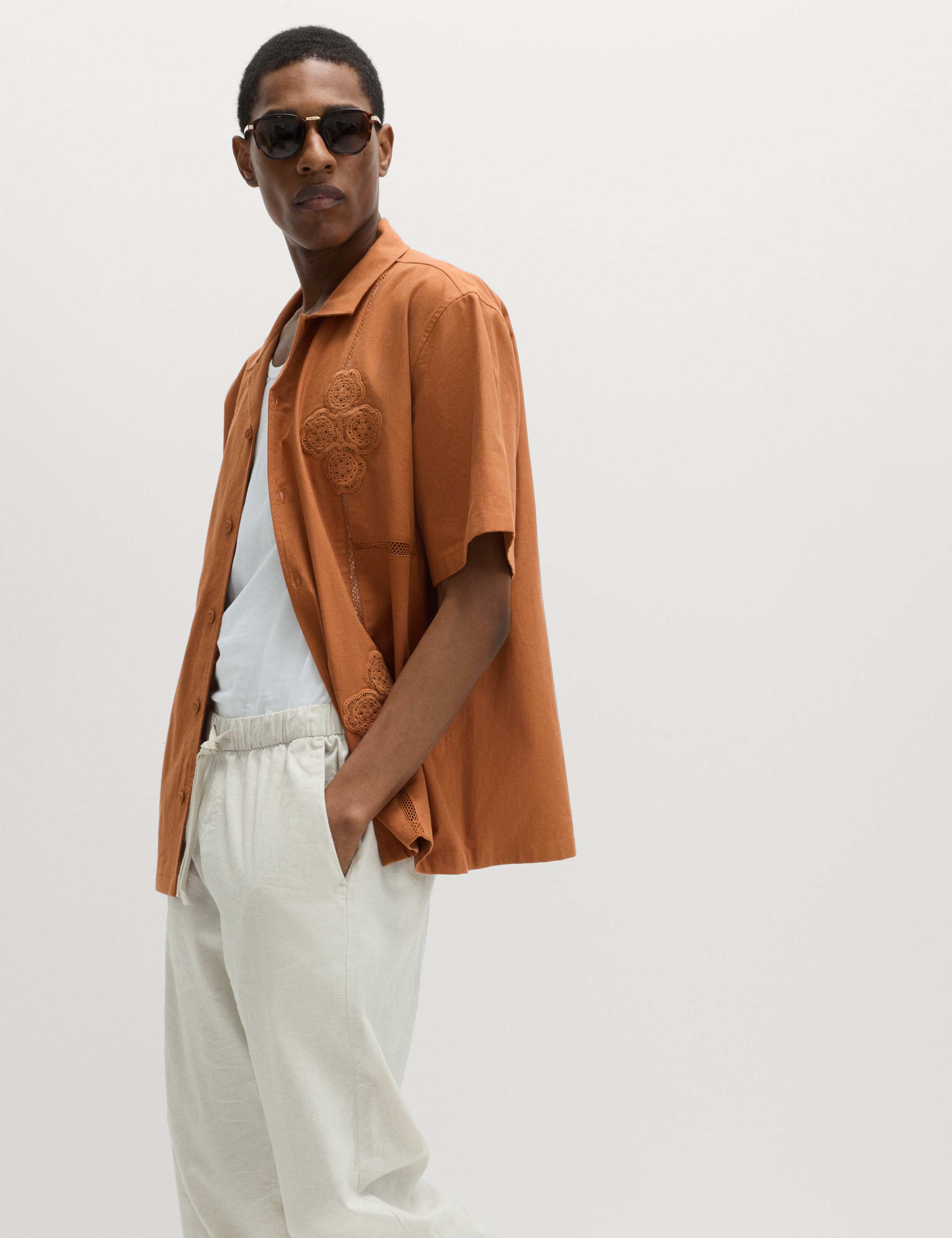 Cotton Rich Embroidered Short Sleeve Shirt 6 of 6