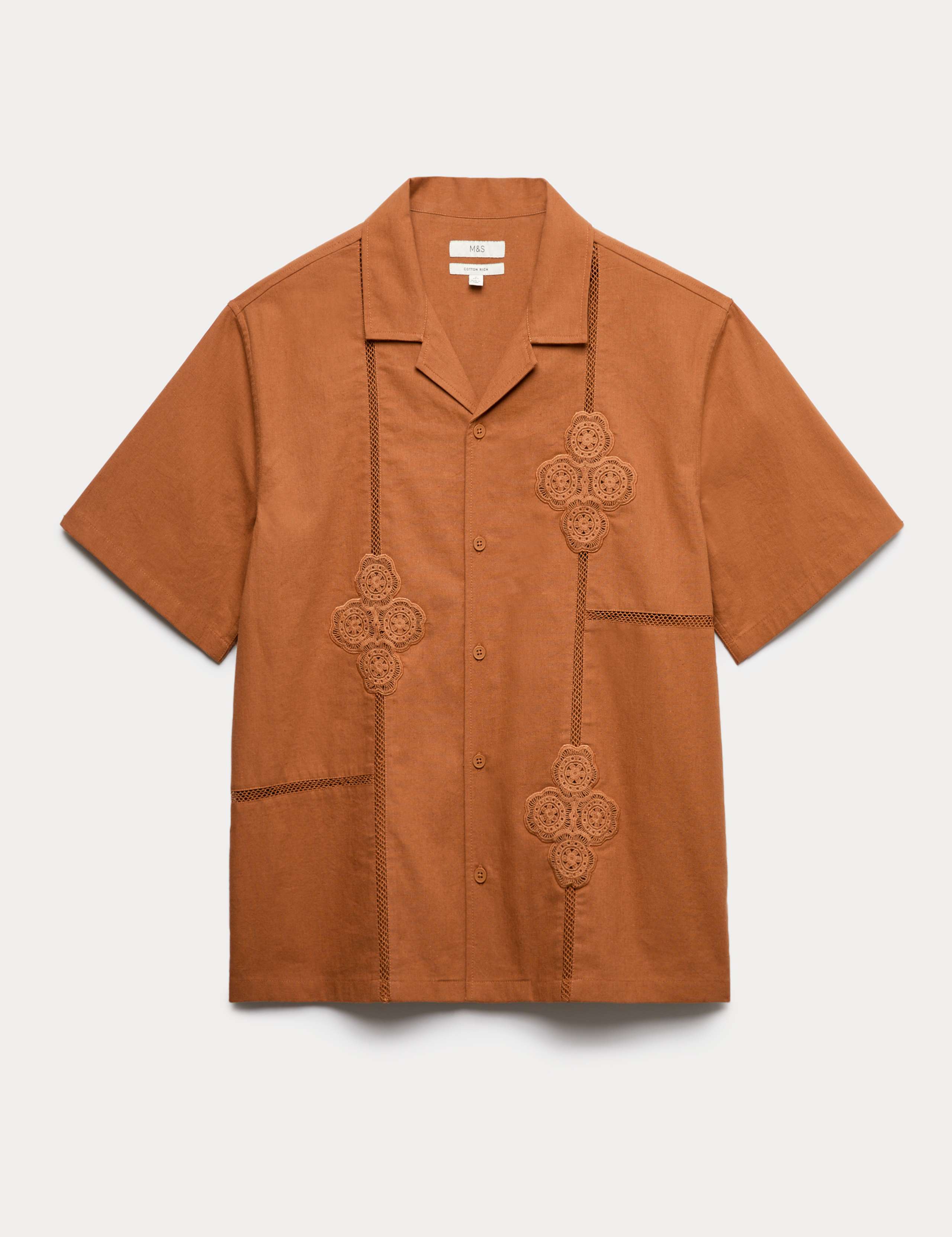 Relaxed Fit Cotton Rich Embroidered Short Sleeve Shirt 2 of 6