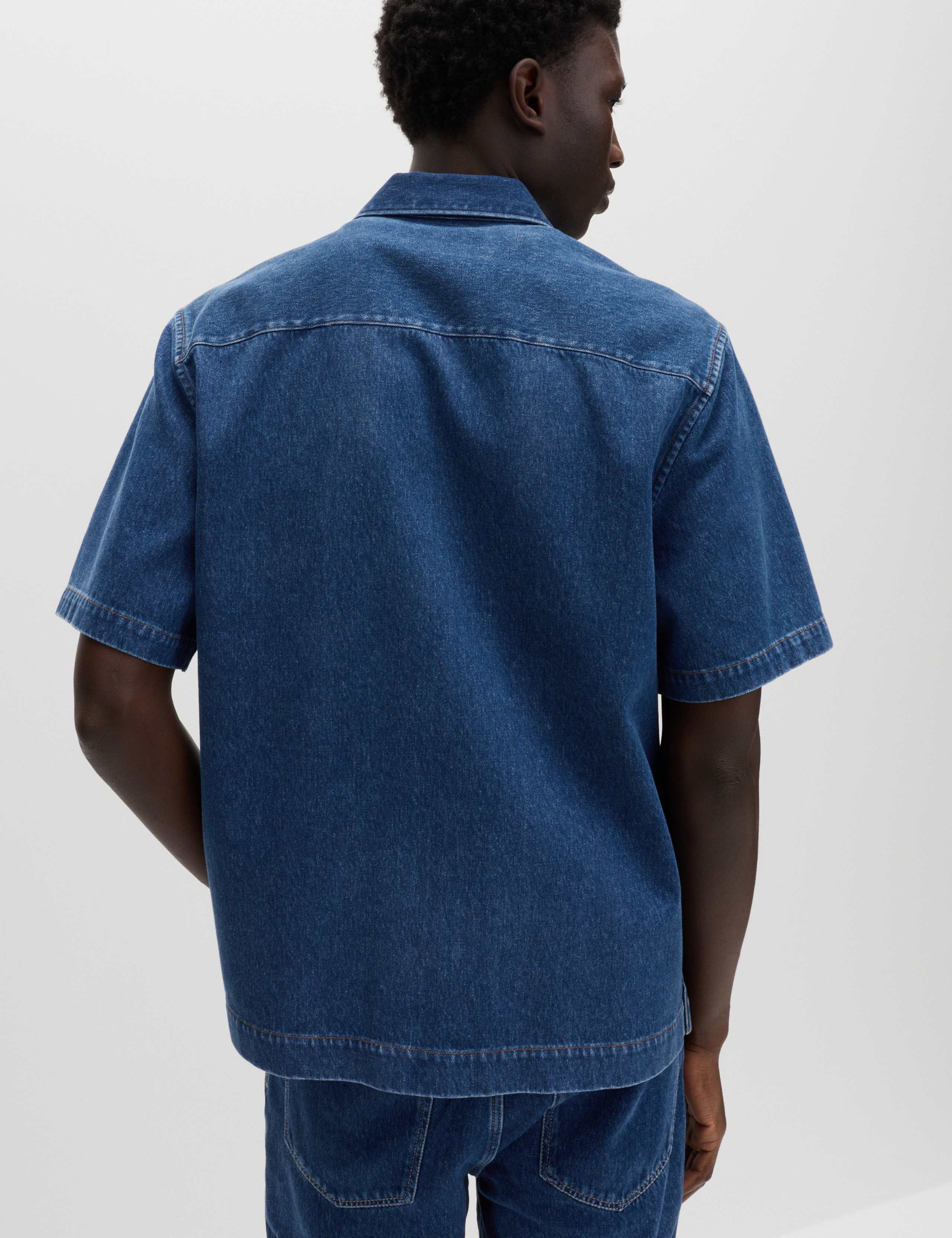 Pure Cotton Denim Short Sleeve Shirt 5 of 6