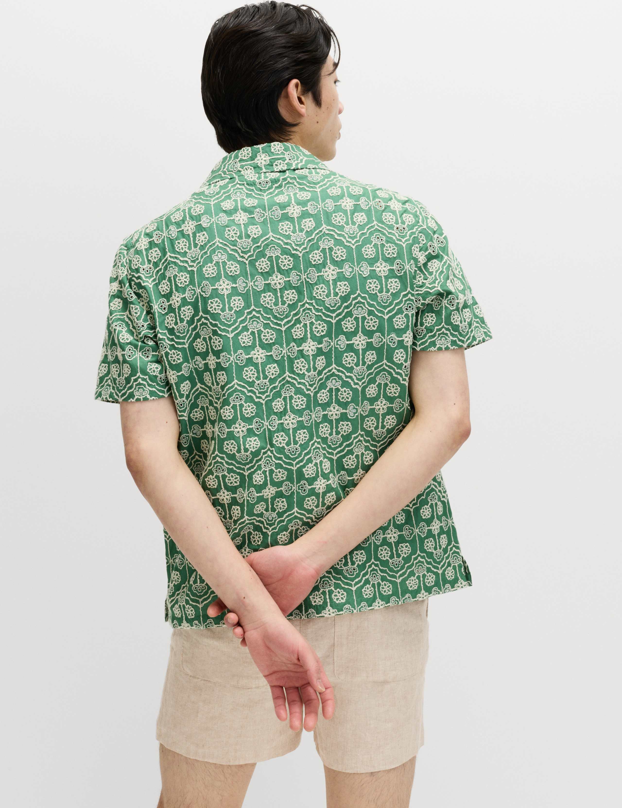 Pure Cotton Embroidered Short Sleeve Shirt 6 of 7