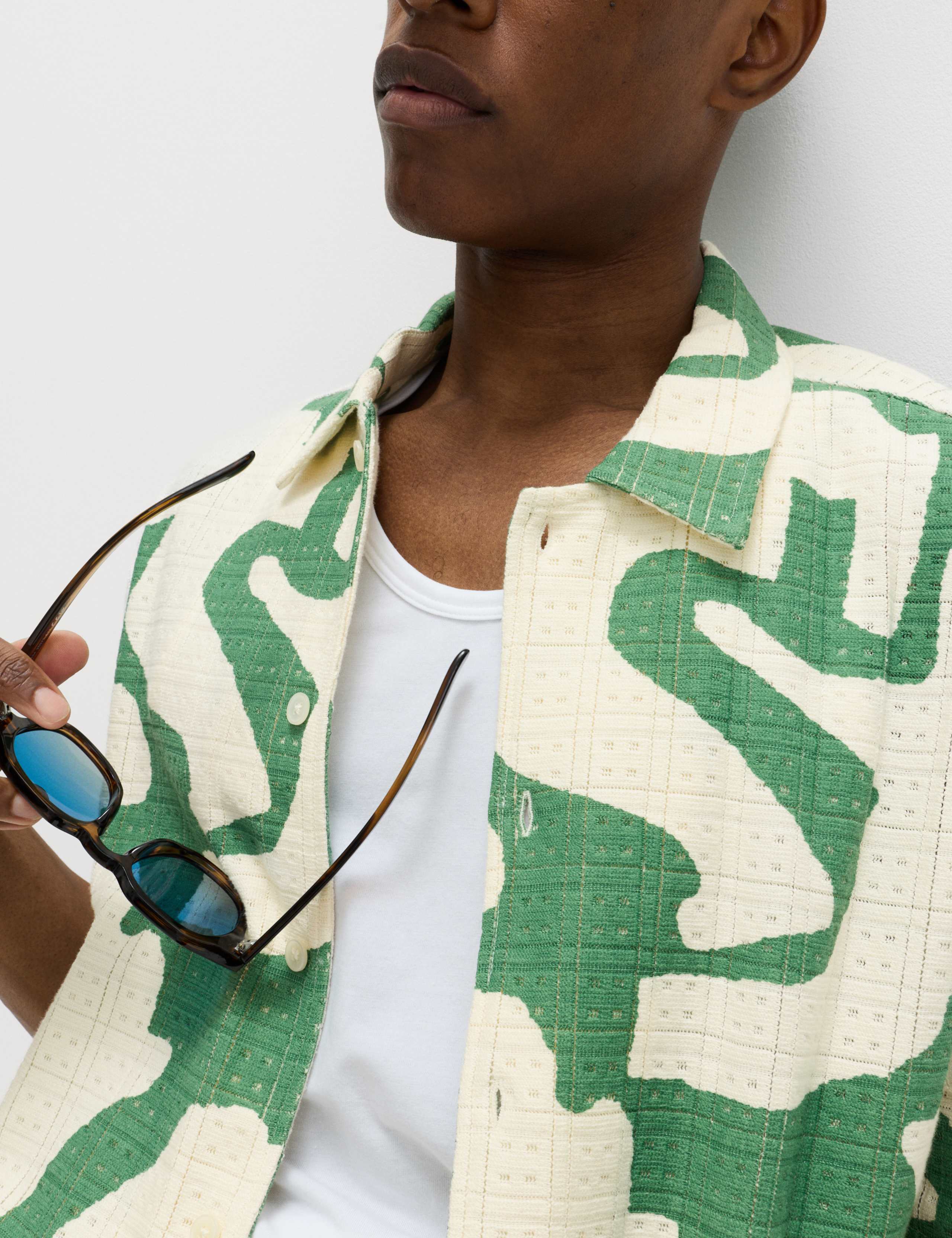 Cotton Rich Abstract Print Textured Shirt 3 of 6