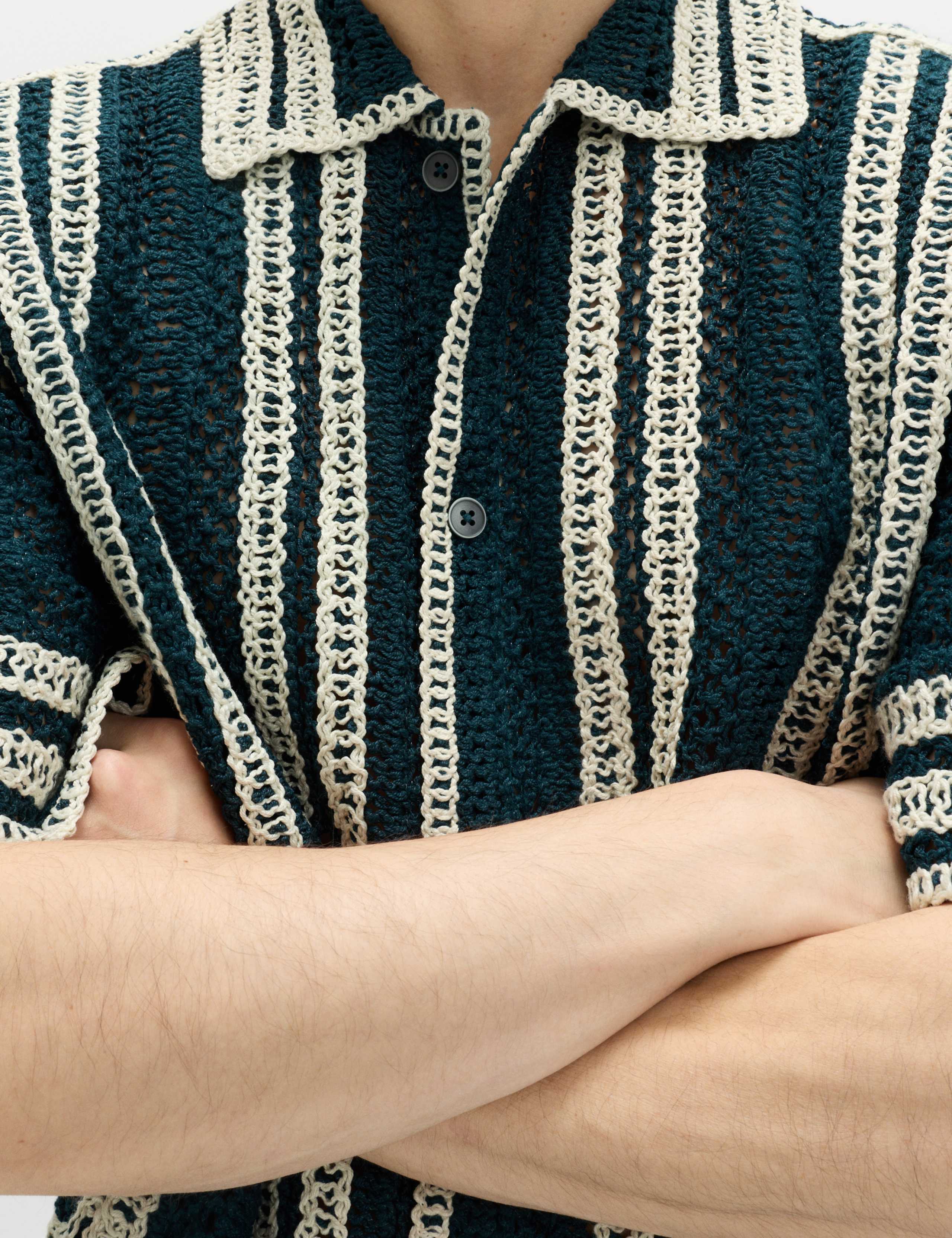 Relaxed Fit Knitted Short Sleeve Shirt 3 of 6