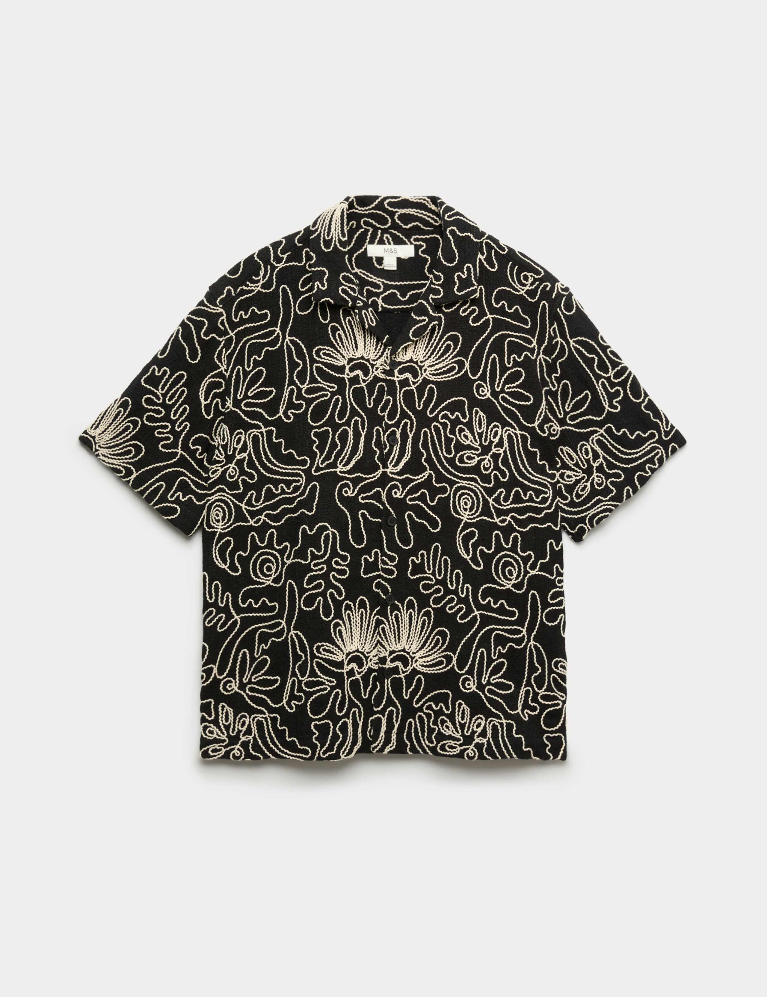 Cotton Blend Embroidered Short Sleeve Shirt 2 of 5