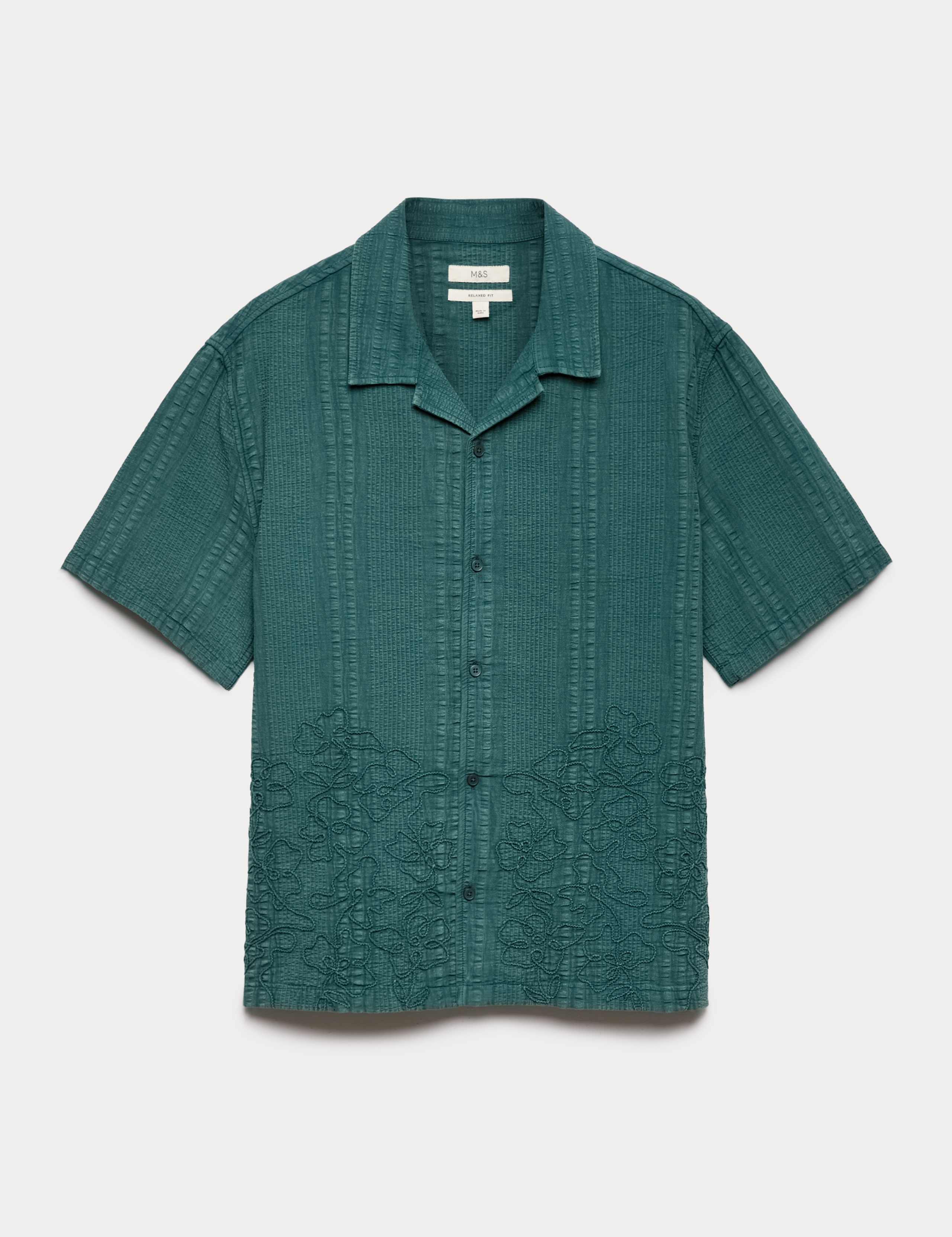 Regular Fit Pure Cotton Embroidered Short Sleeve Shirt 2 of 5