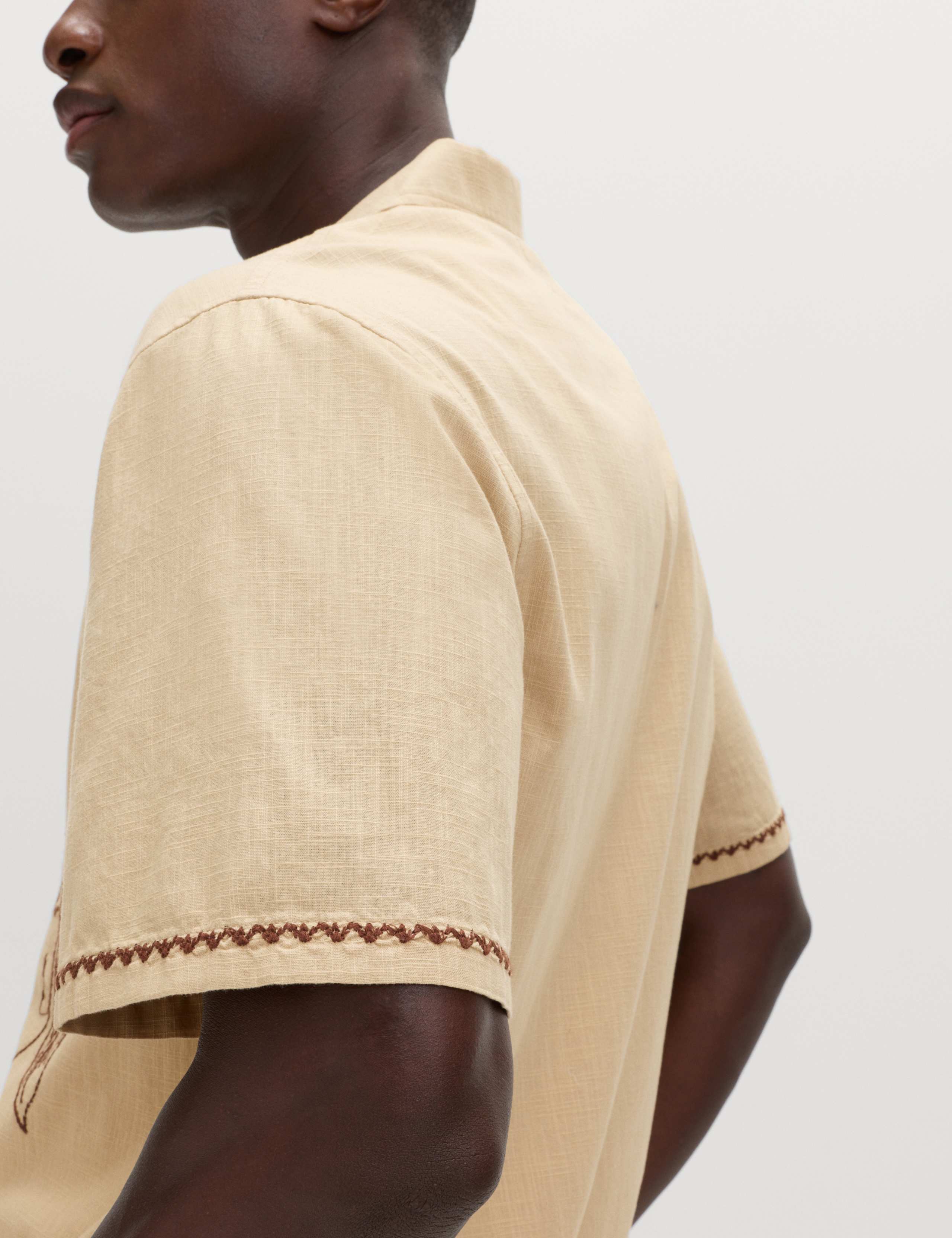 Pure Cotton Embroidered Short Sleeve Shirt 4 of 6