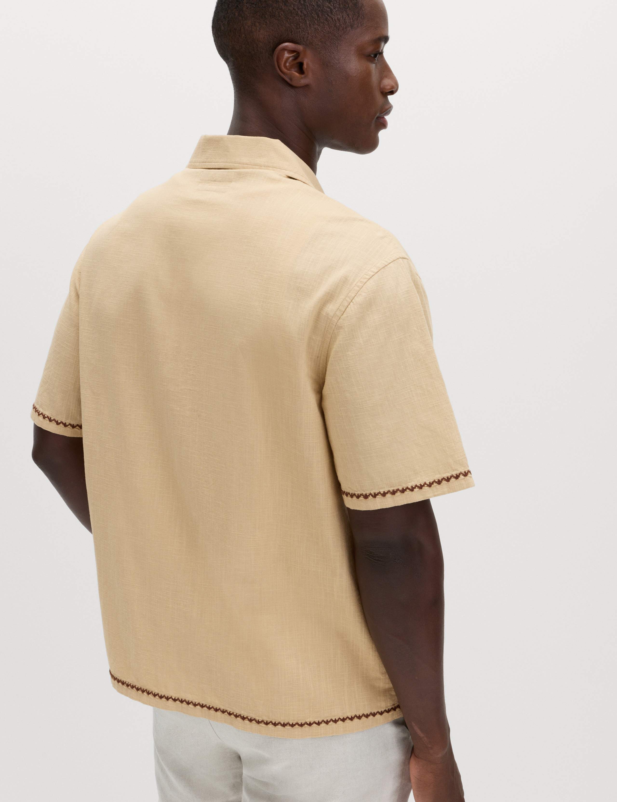 Pure Cotton Embroidered Short Sleeve Shirt 5 of 6