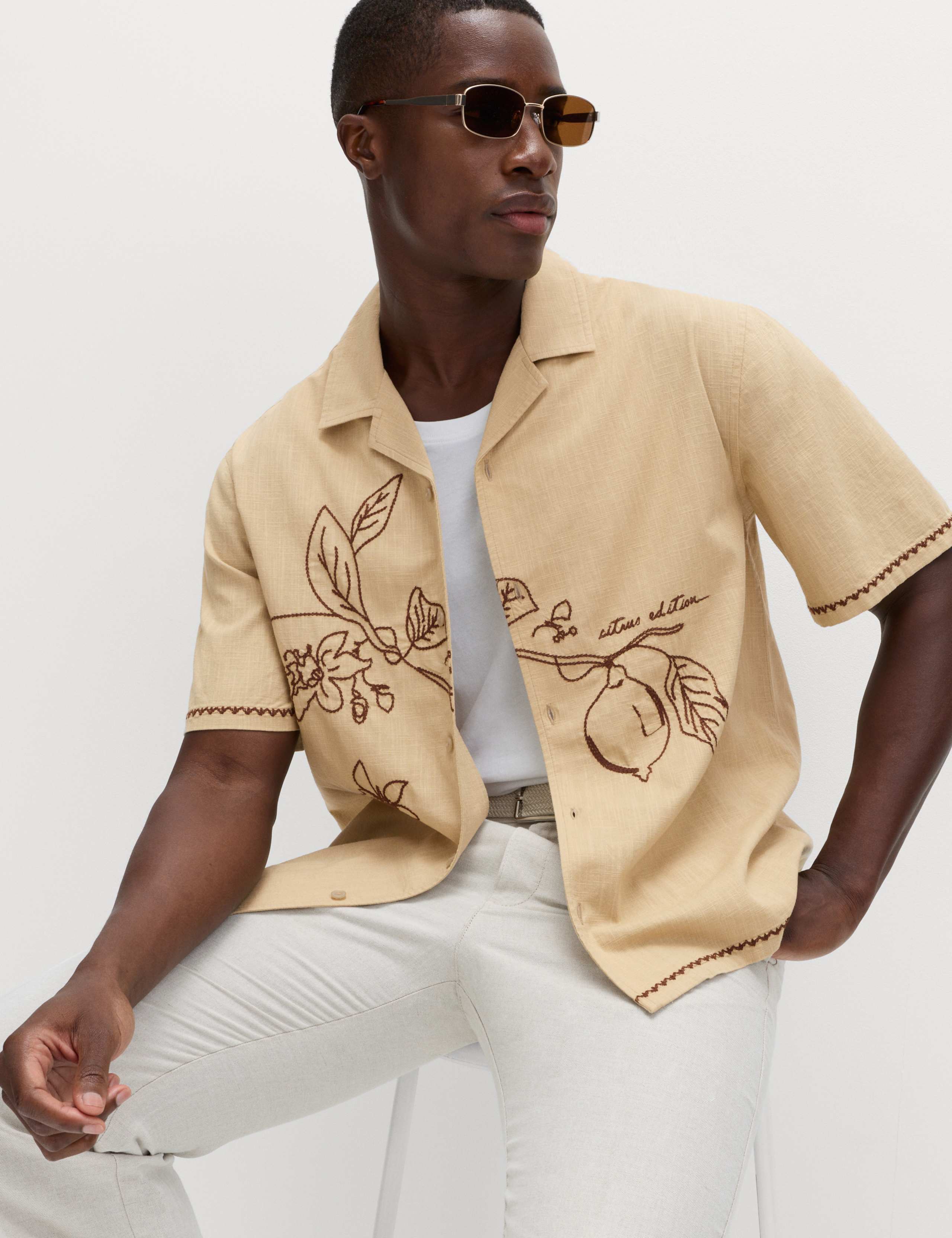 Pure Cotton Embroidered Short Sleeve Shirt 6 of 6