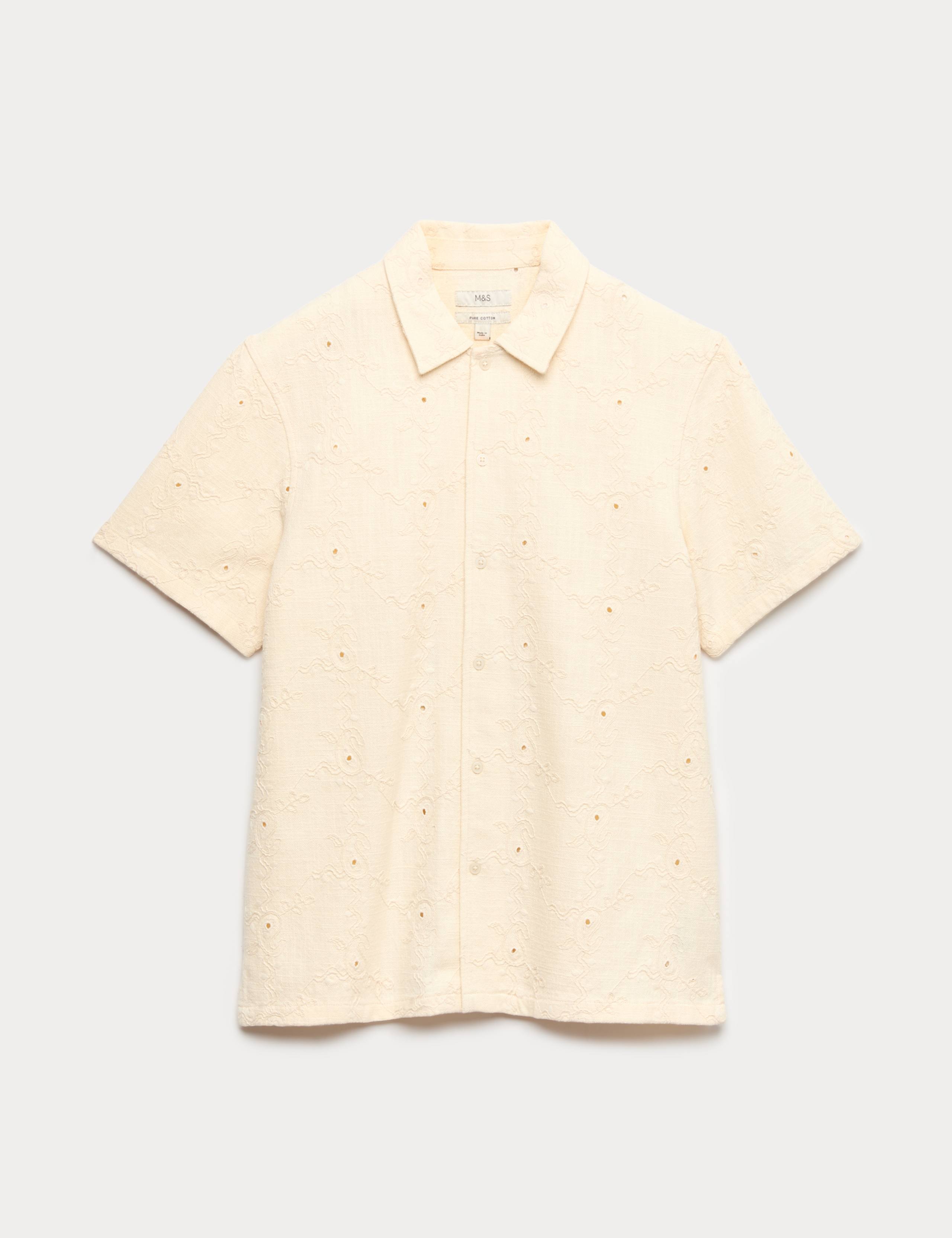 Pure Cotton Embroidered Short Sleeve Shirt 2 of 6