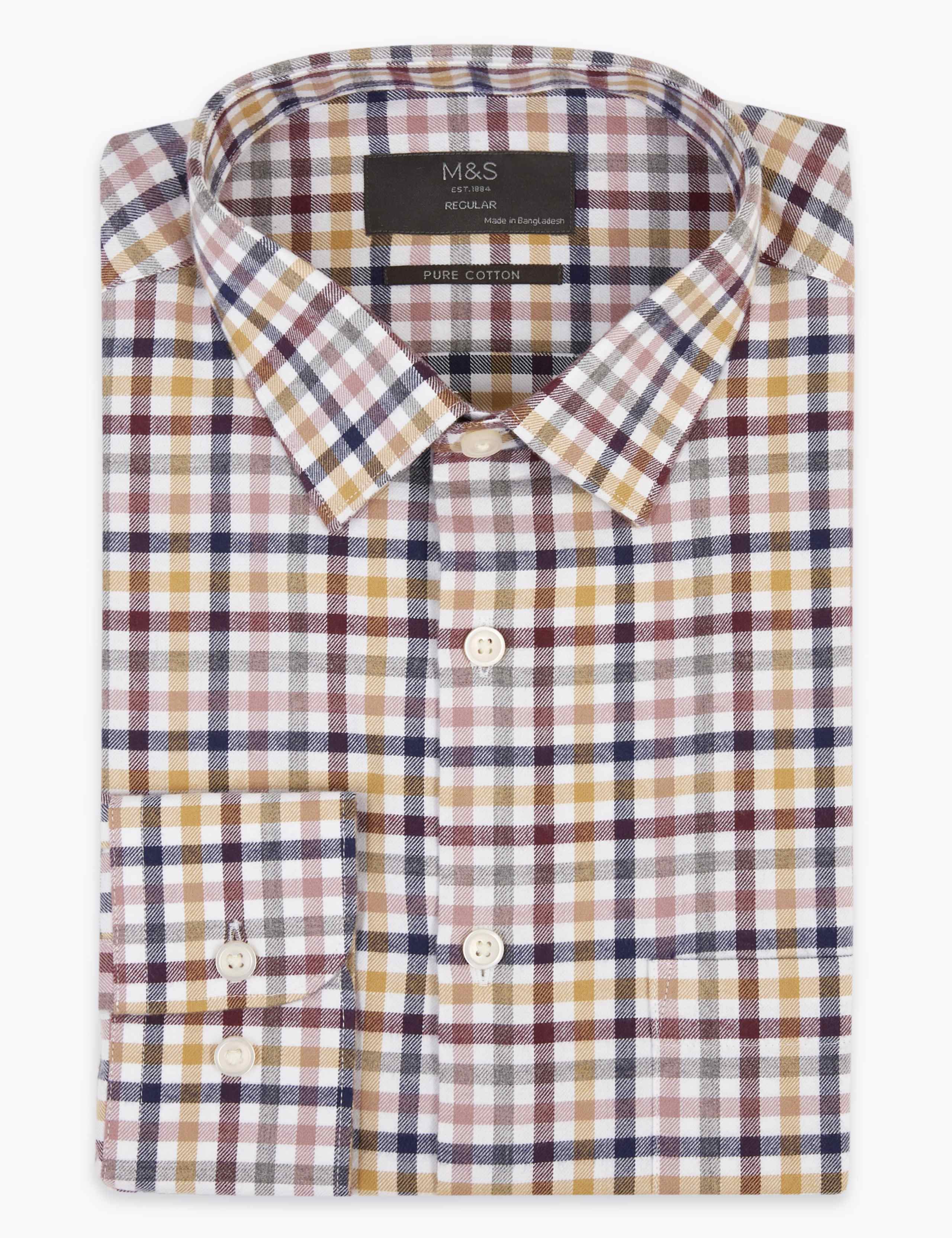 Regular Fit Brushed Cotton Checked Shirt 2 of 4