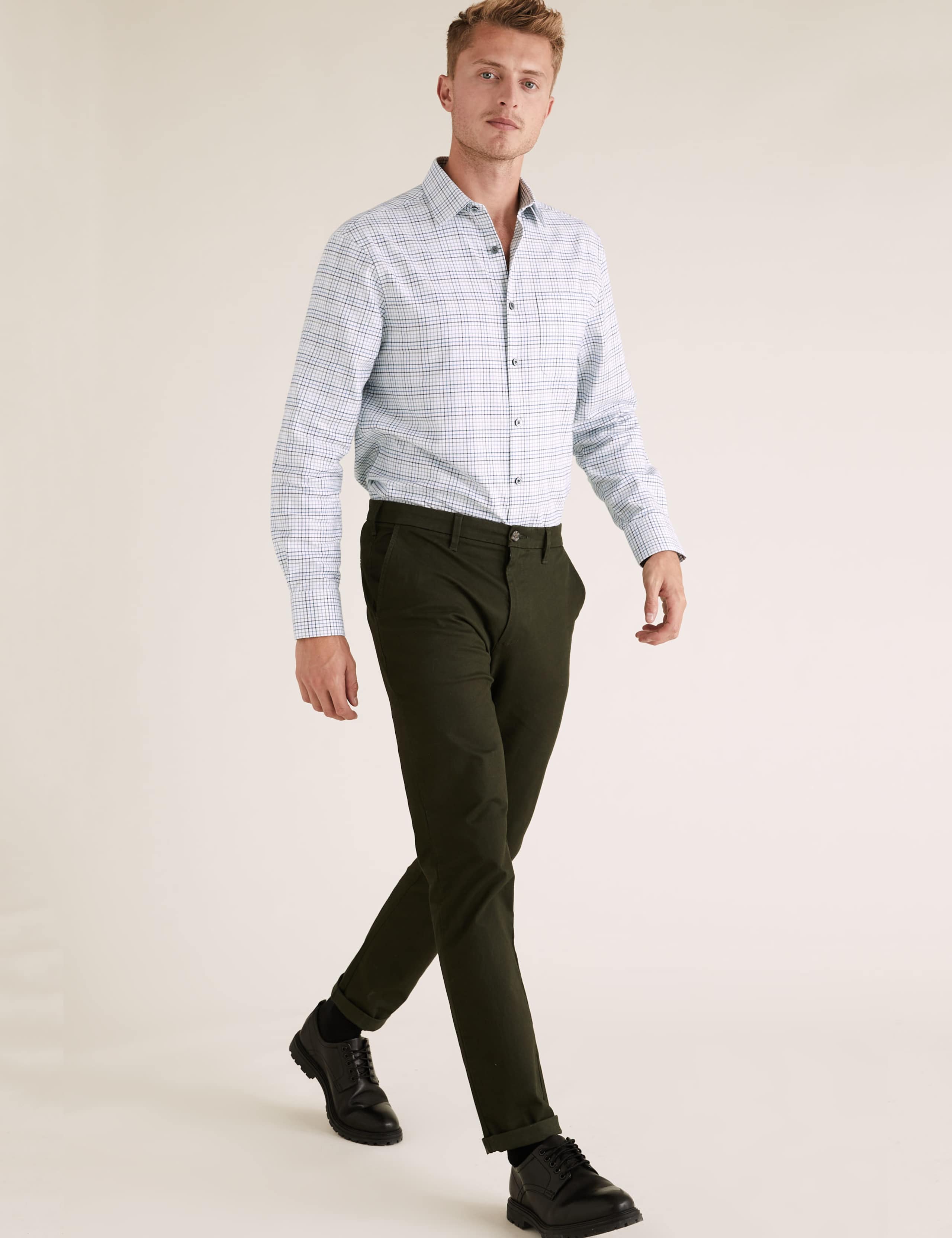 Regular Fit Brushed Cotton Checked Shirt 3 of 6
