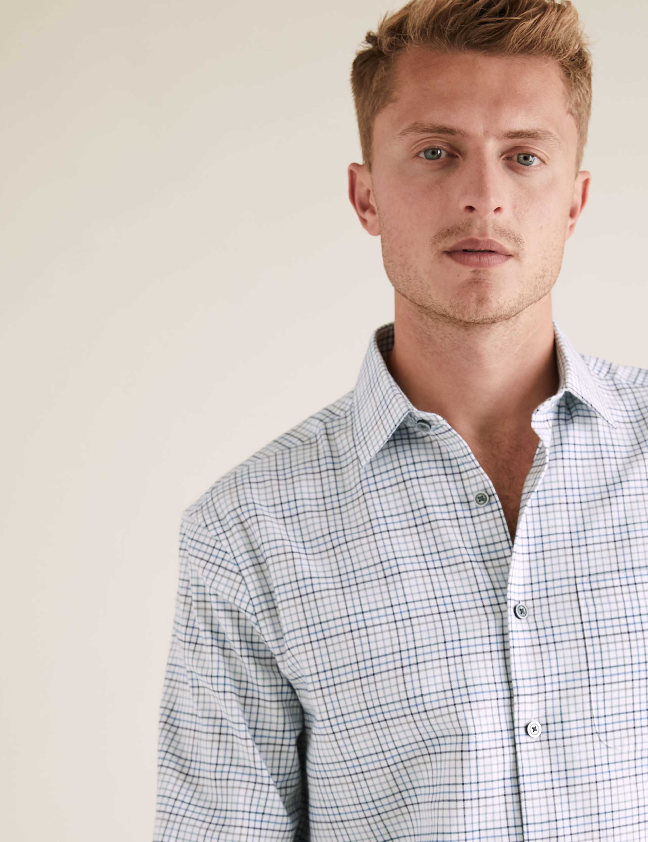 Regular Fit Brushed Cotton Checked Shirt 4 of 6
