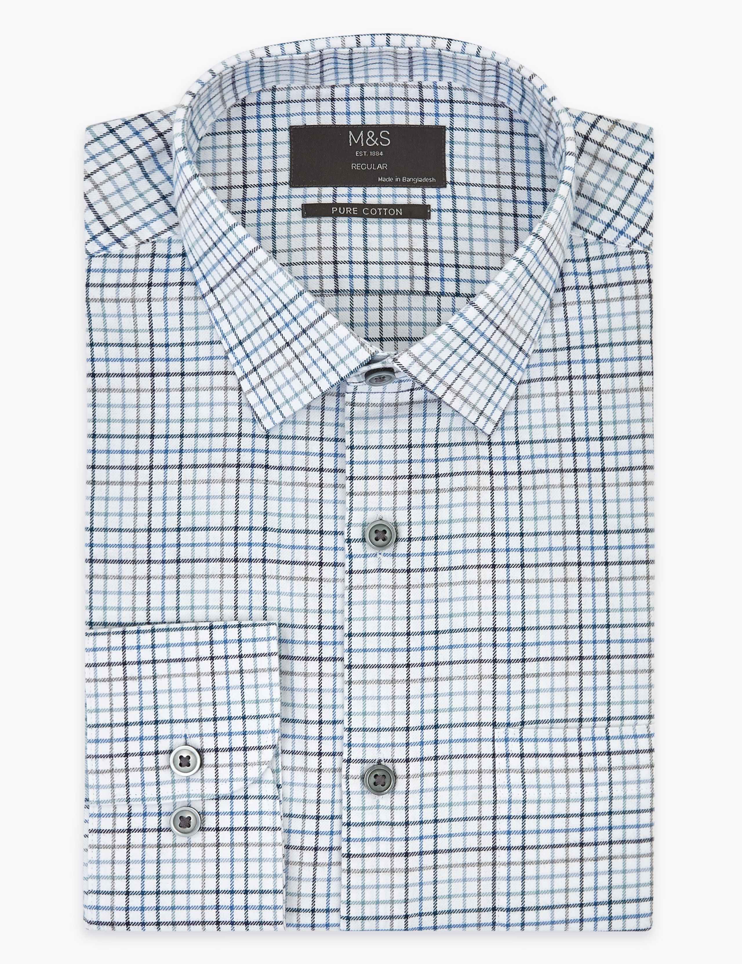 Regular Fit Brushed Cotton Checked Shirt 2 of 6
