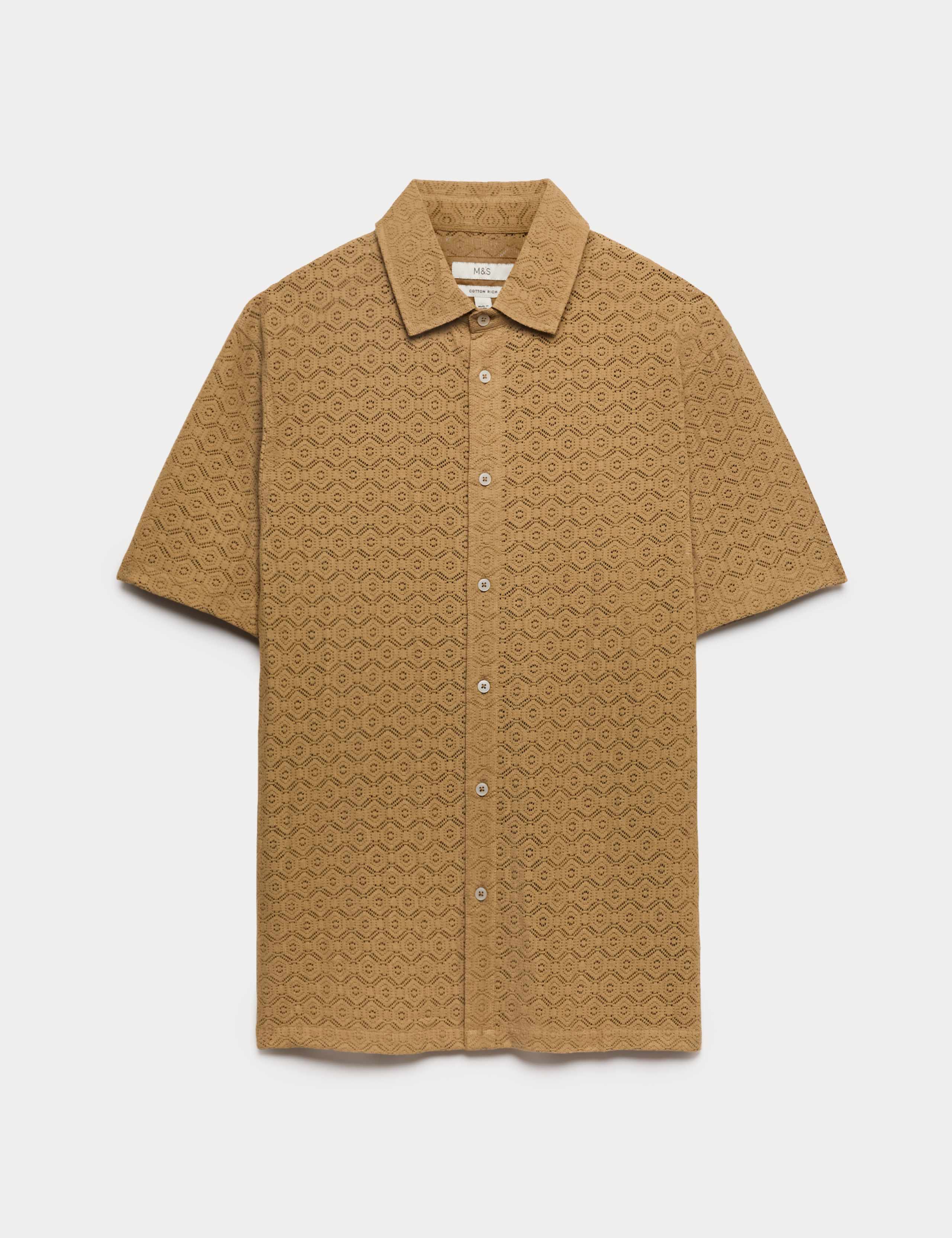 Regular Fit Cotton Rich Textured Short Sleeve Shirt 2 of 5