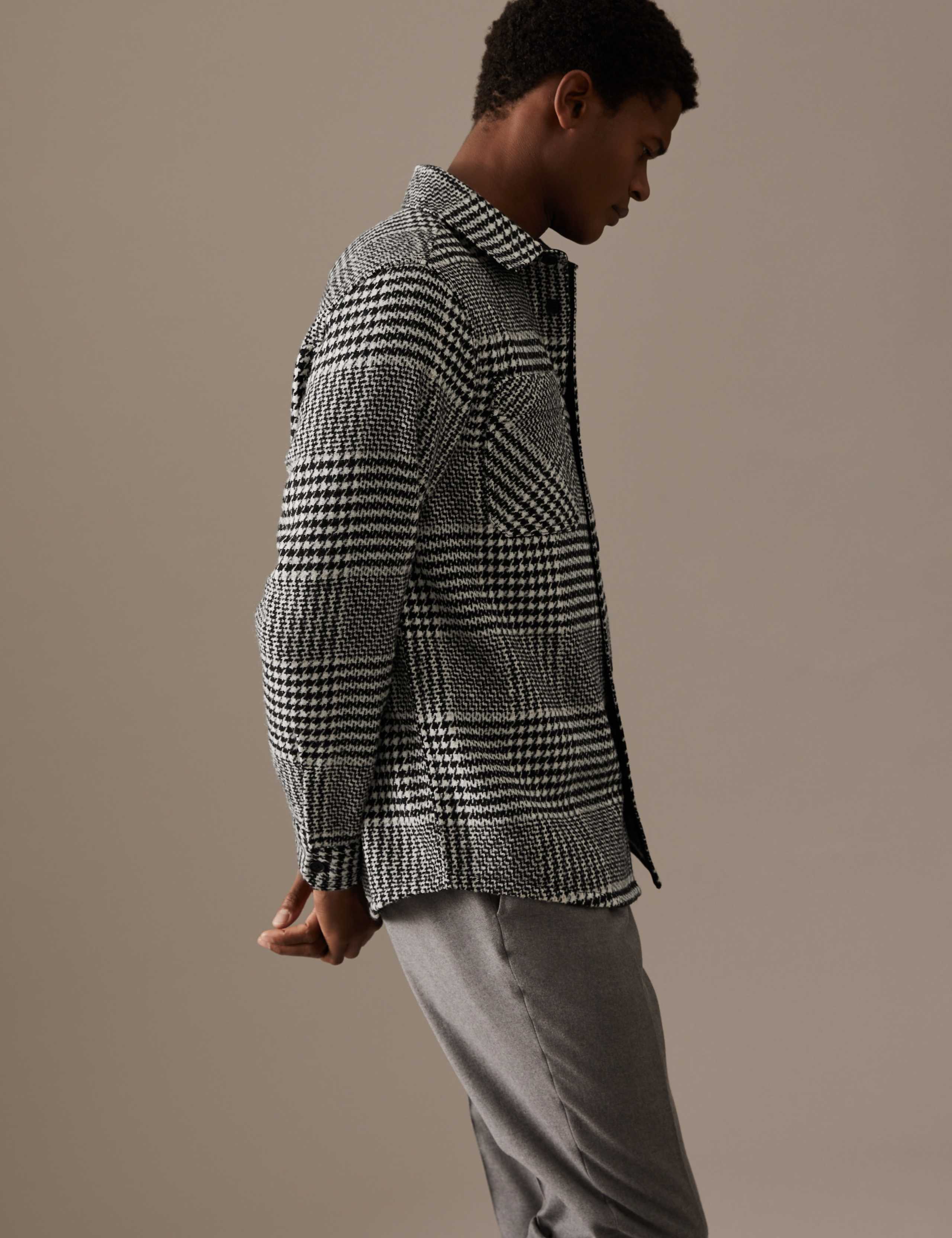 シャツ IONSEOUL Like Check Overshirt 4JH078 Check Overshirt with Wool | Autograph | M&S
