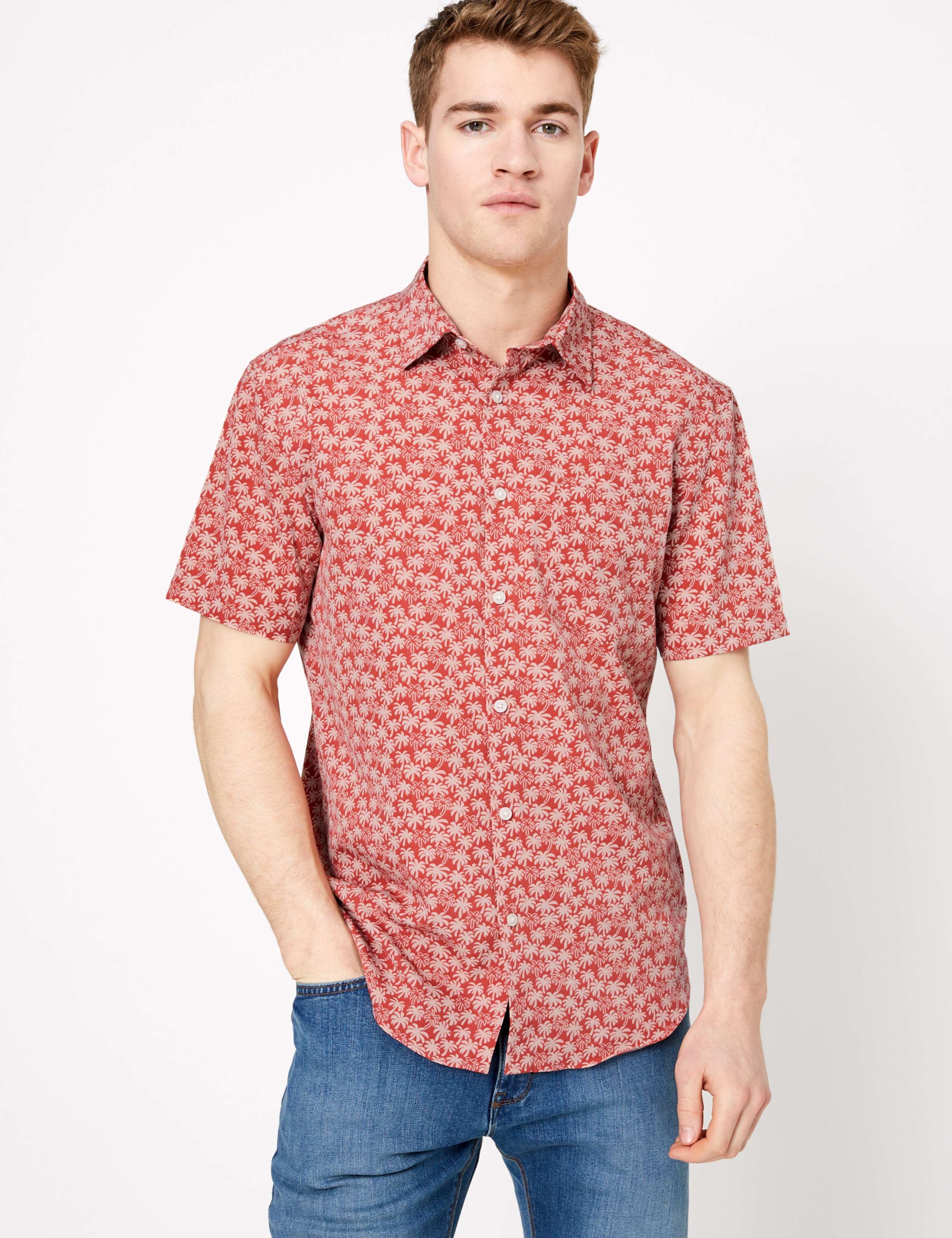 Soft Touch Palm Print Shirt 1 of 4