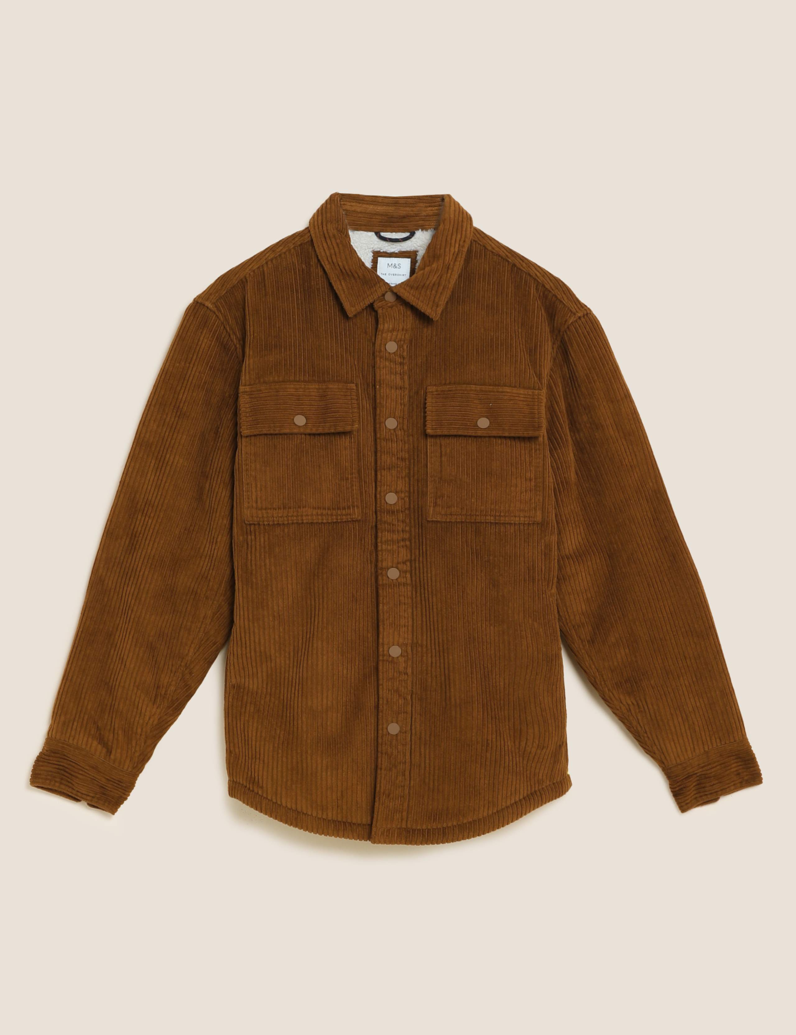 Pure Cotton Corduroy Borg Lined Shacket 2 of 4