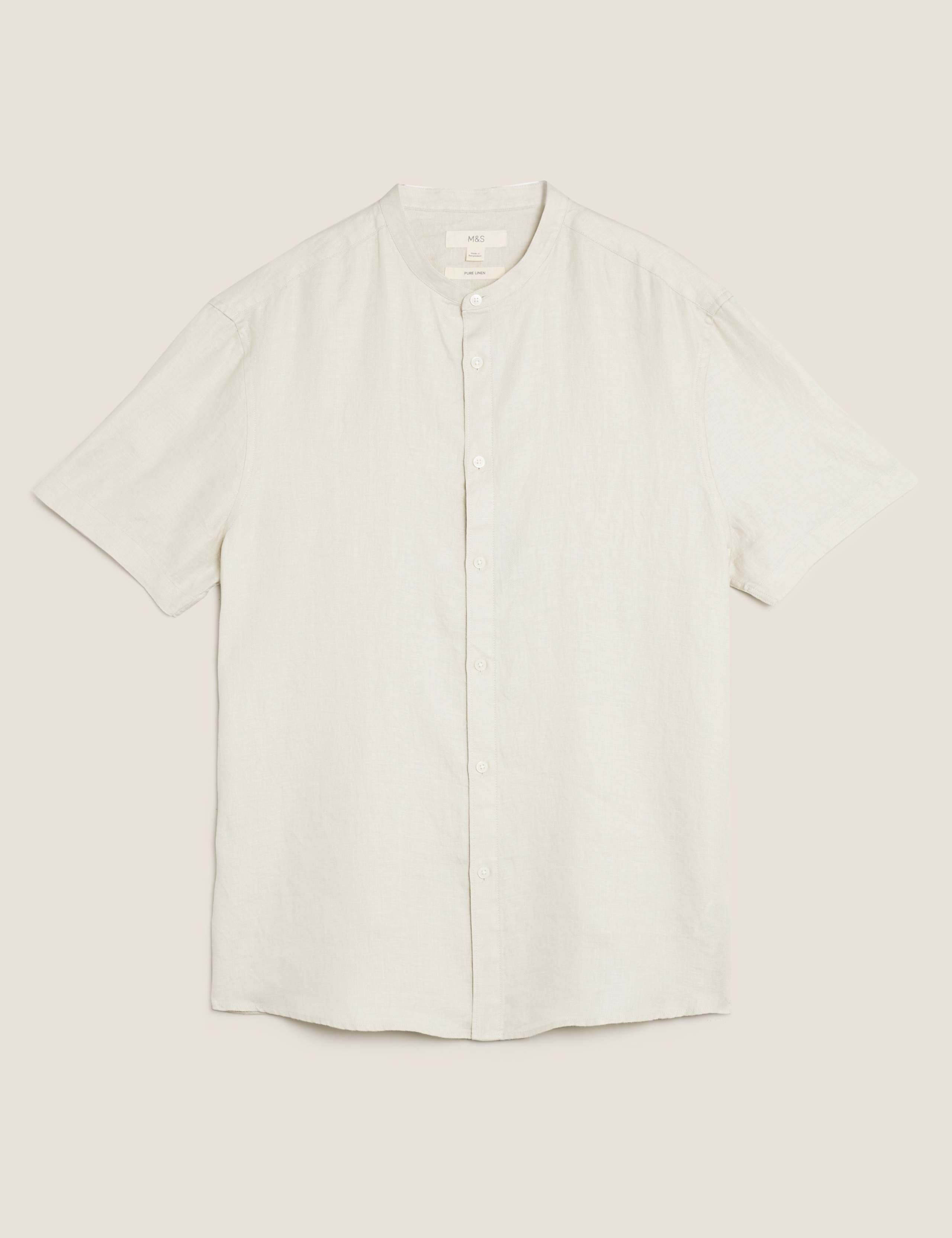 Pure Linen Grandad Collar Shirt 2 of 5