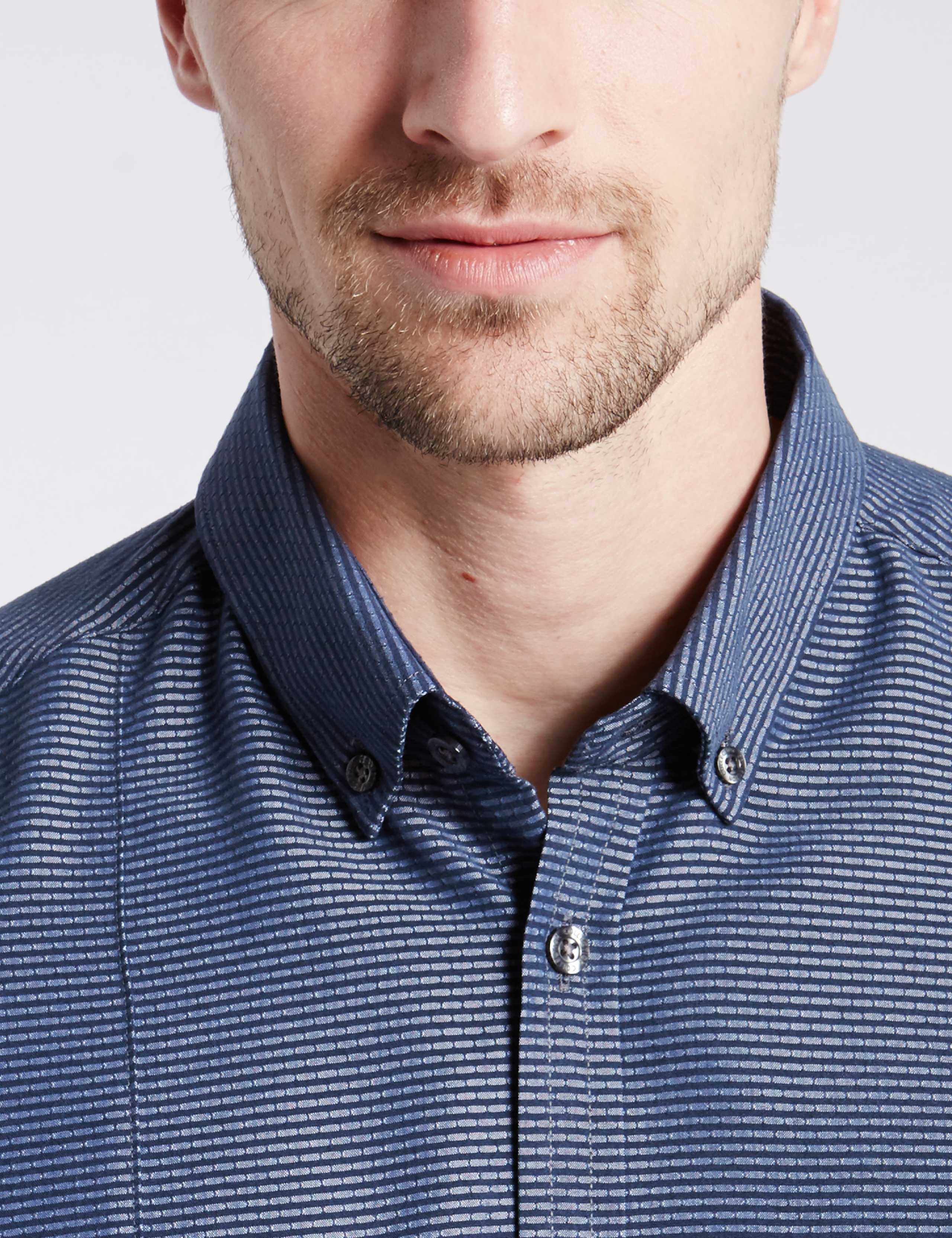 Modal Rich Easy Care Soft Touch Textured Shirt 3 of 3