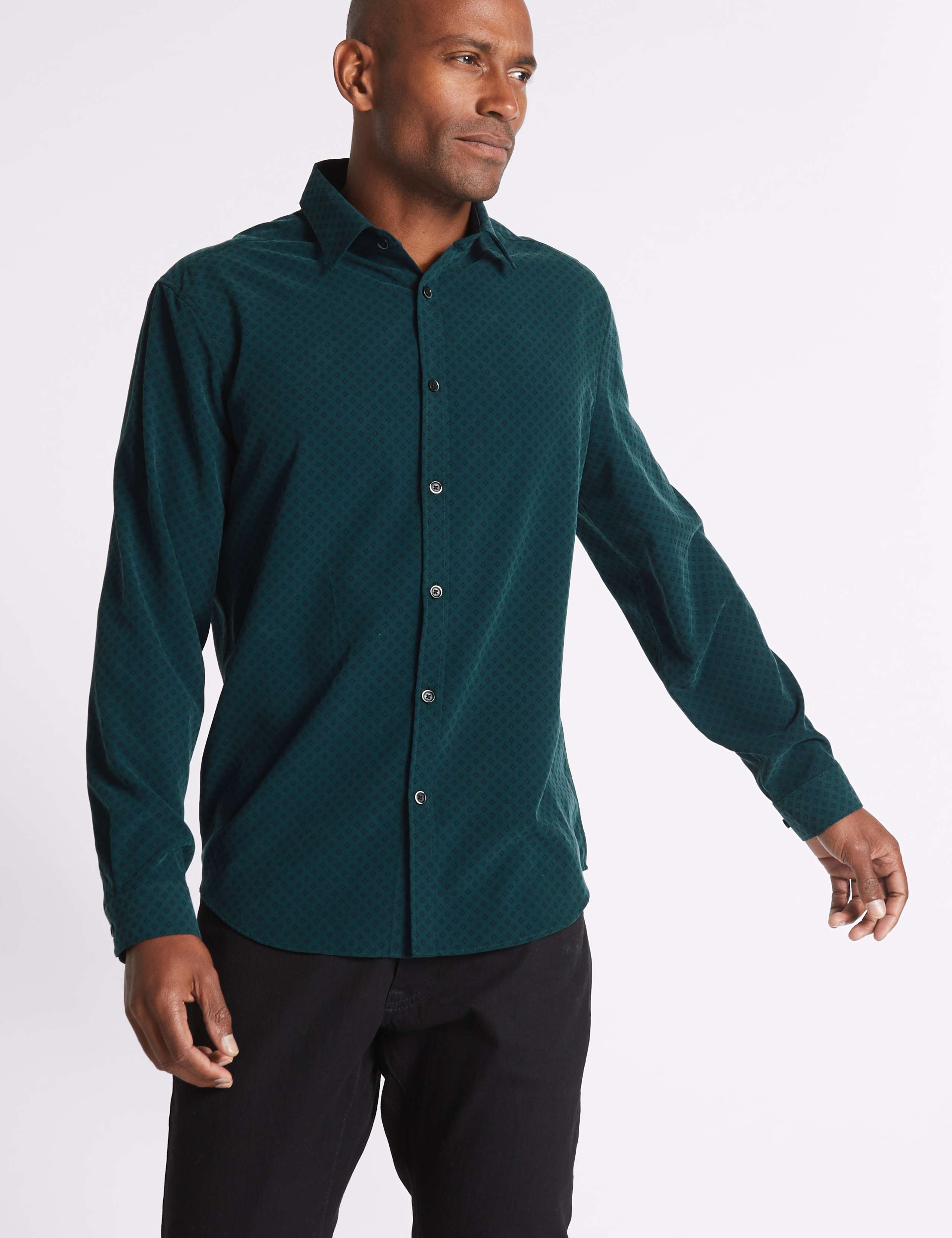 Luxury Soft Touch Geo Print Shirt 3 of 5