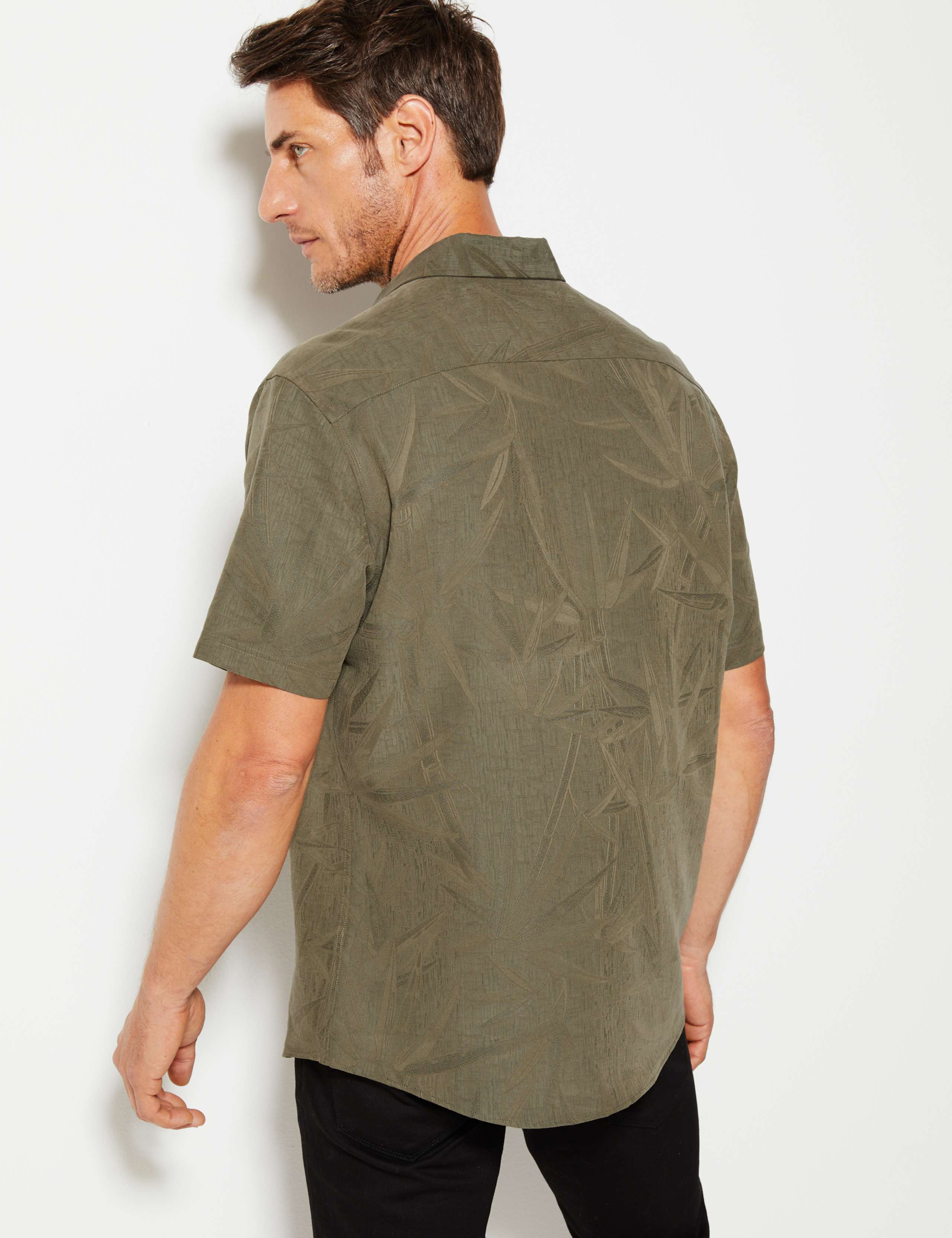 トップス Bamboo Short Sleeve Shirt olive ash MEN rsvlts-bamboo-short-sleeve-