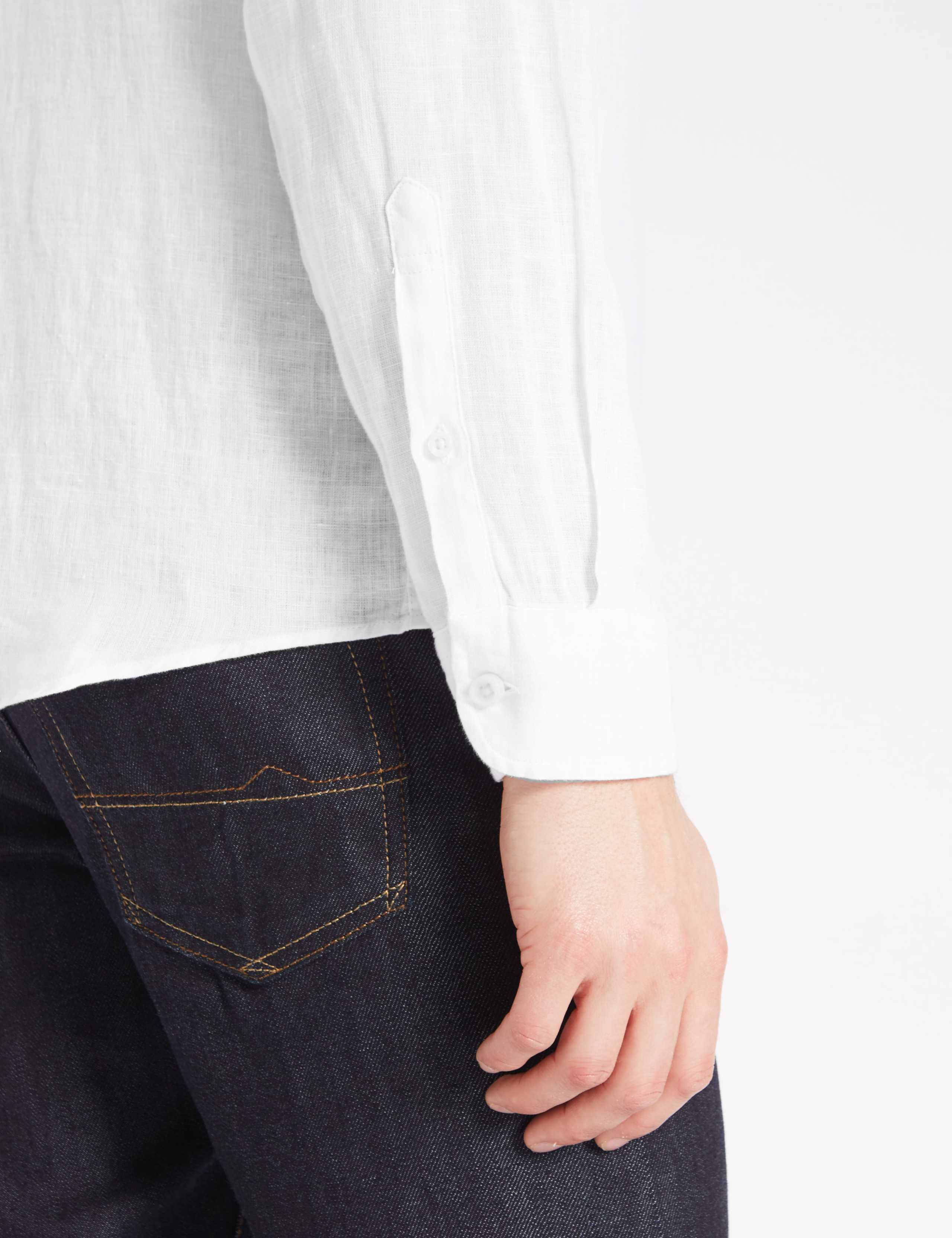 Easy Care Pure Linen Shirt with Pocket 4 of 4