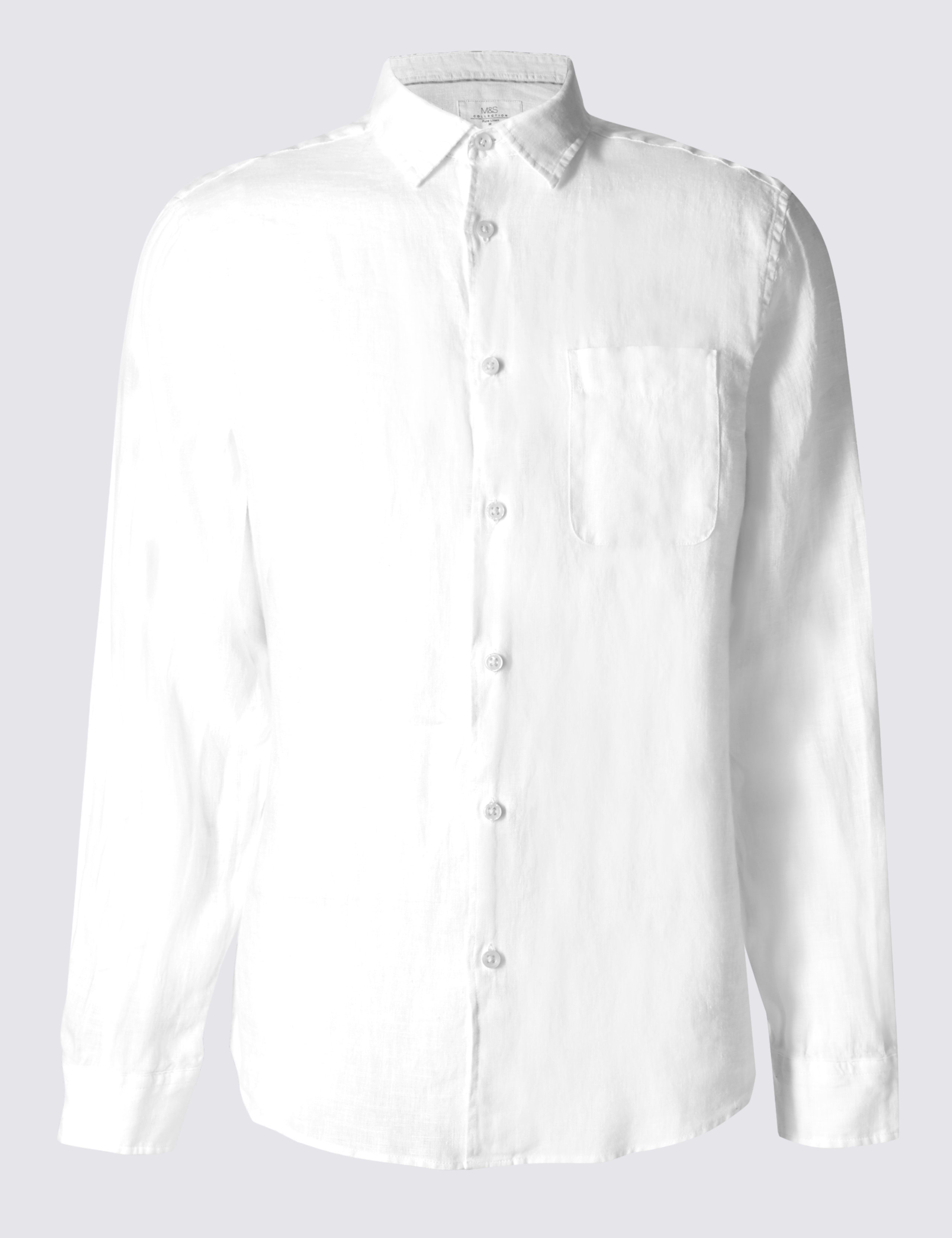 Easy Care Pure Linen Shirt with Pocket 2 of 4