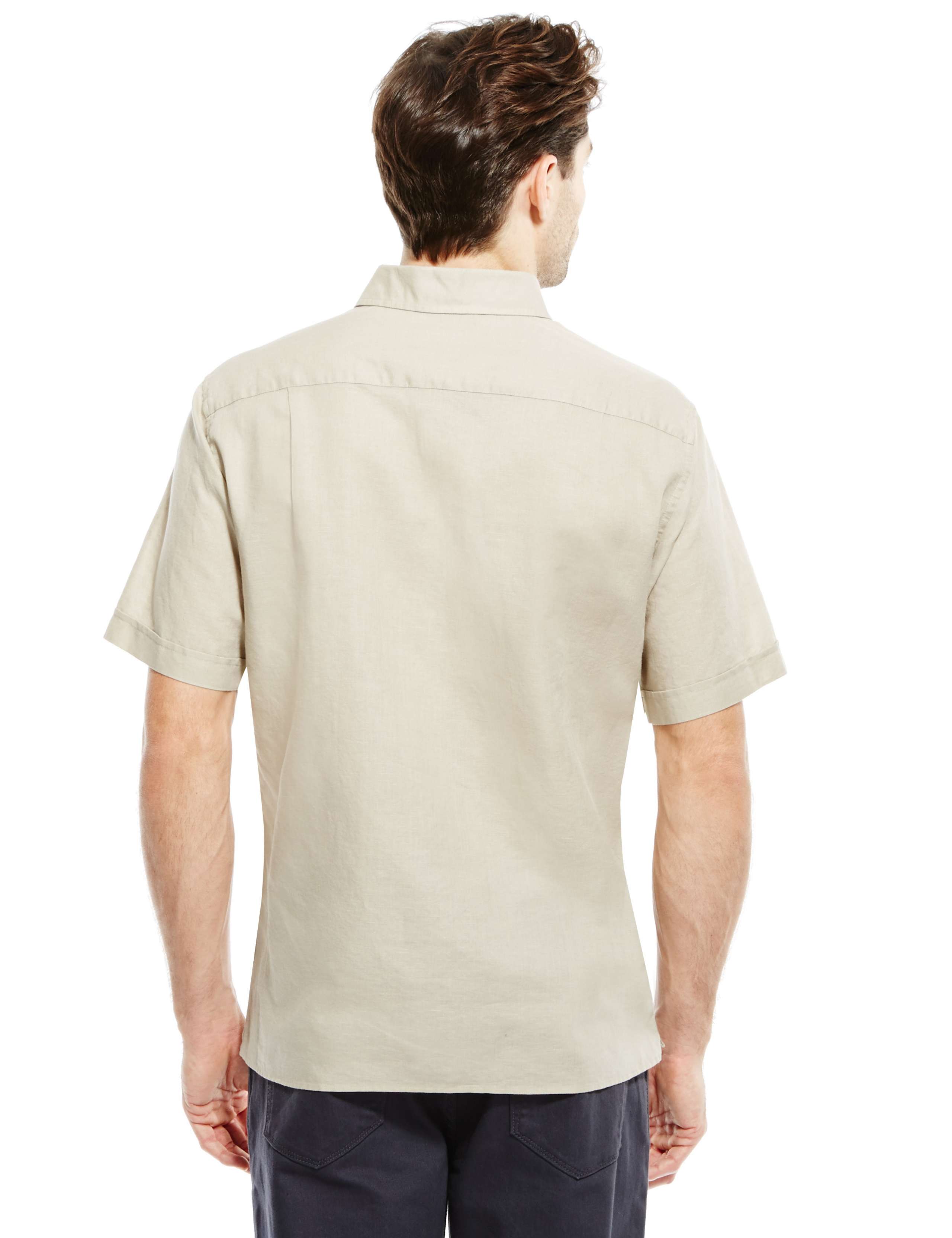 Linen Blend Classic Collar Shirt 3 of 3