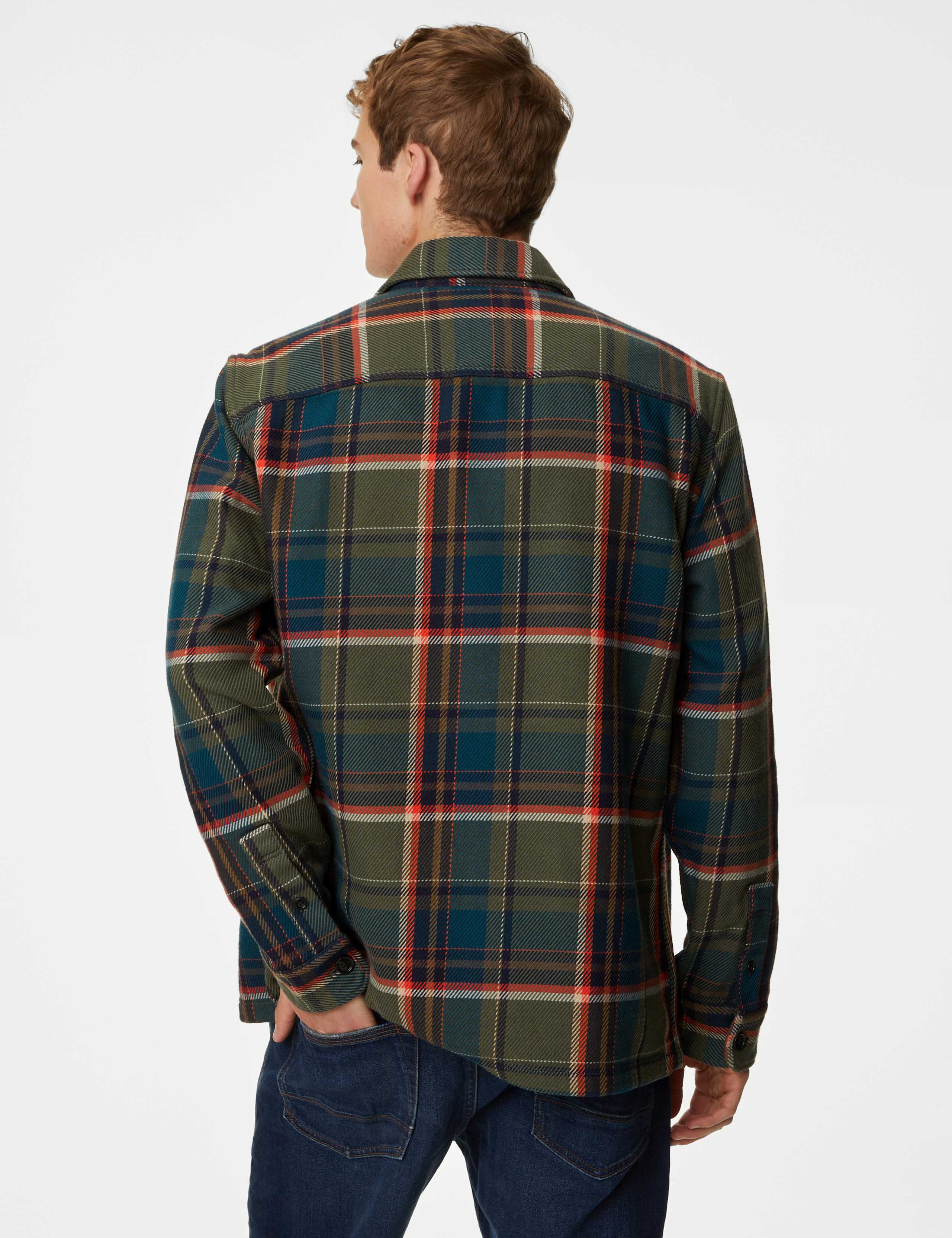 Cotton Rich Check Double Faced Overshirt 6 of 6