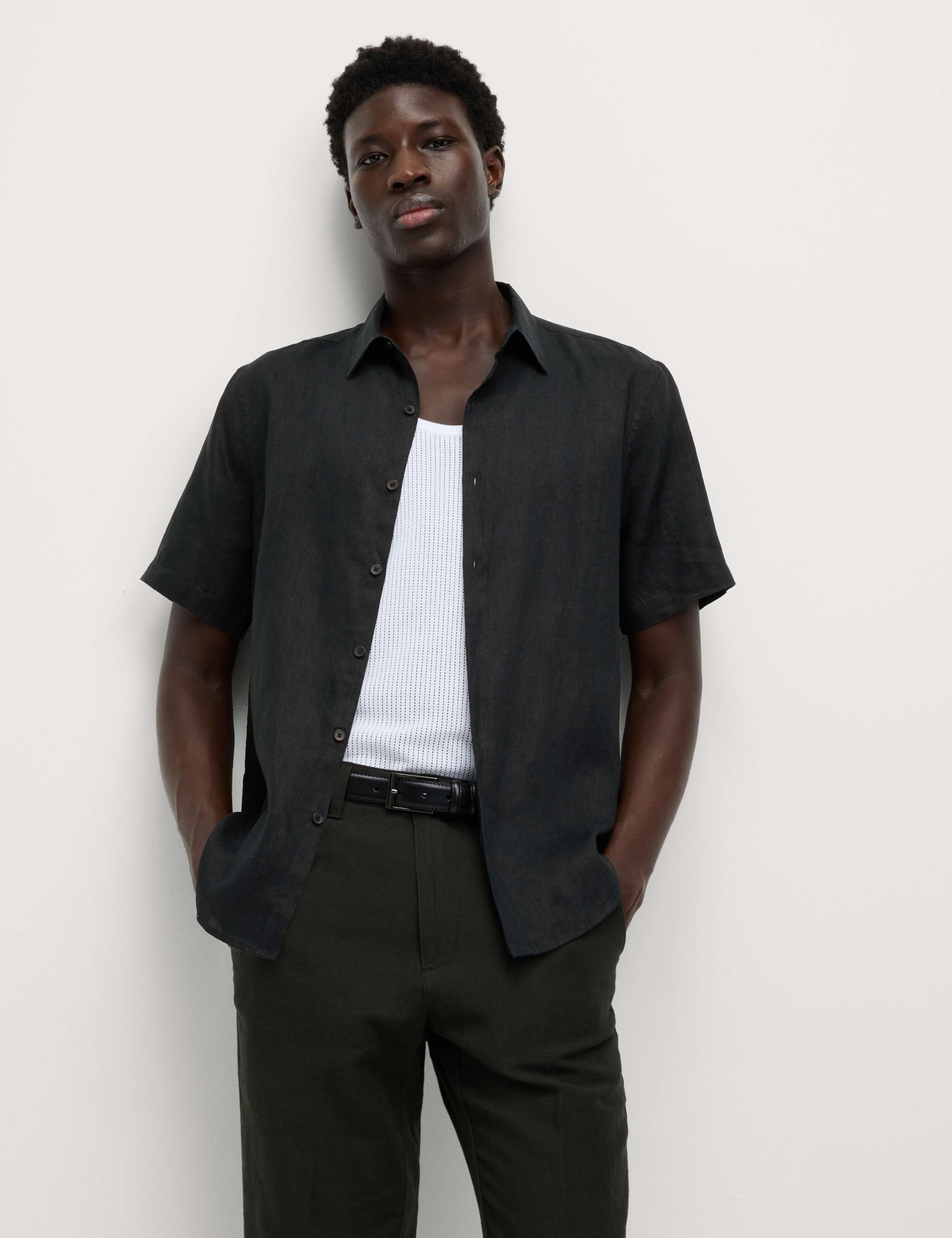 Slim Fit Pure Linen Shirt 1 of 5