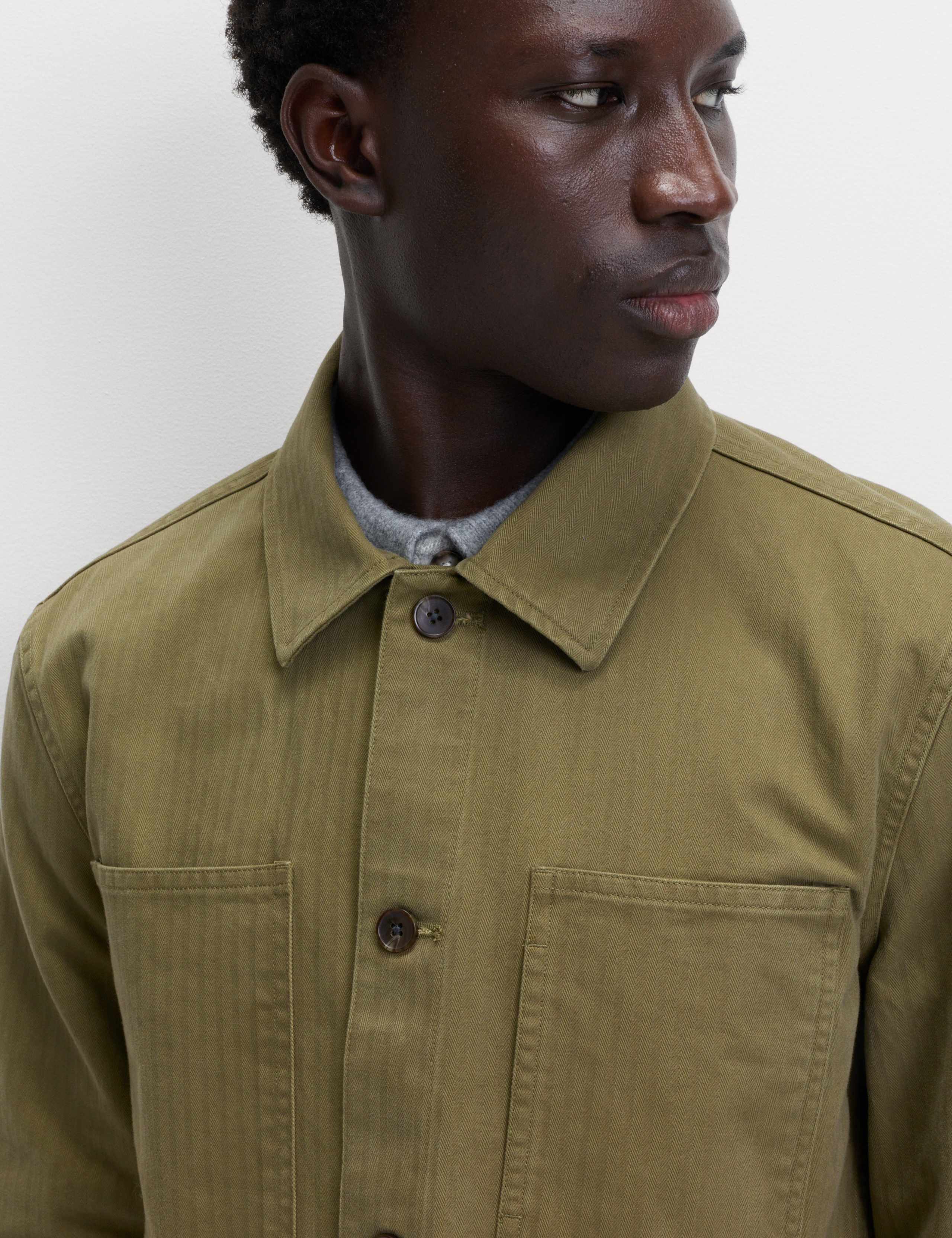Pure Cotton Herringbone Overshirt​ 3 of 6