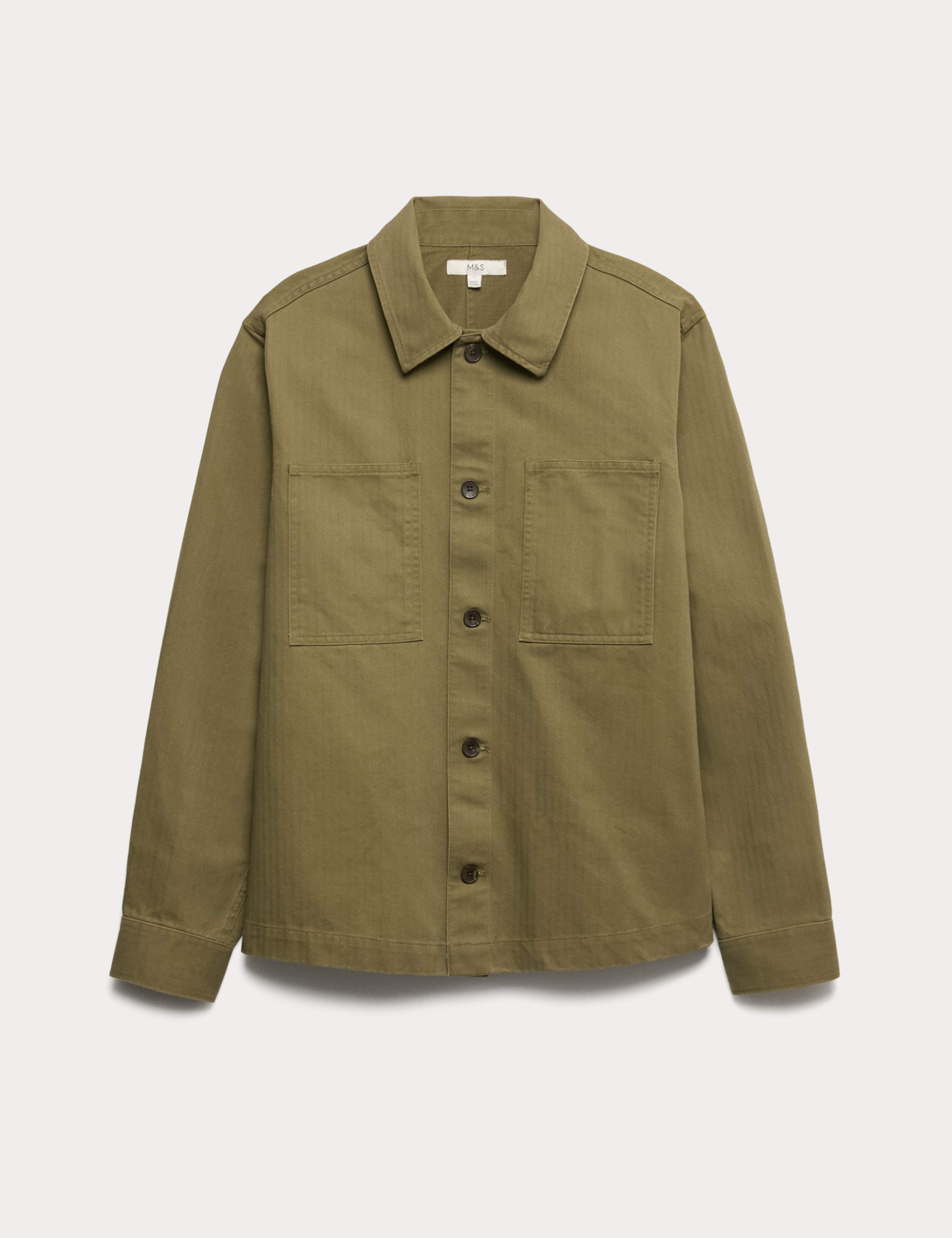 Pure Cotton Herringbone Overshirt​ 2 of 6